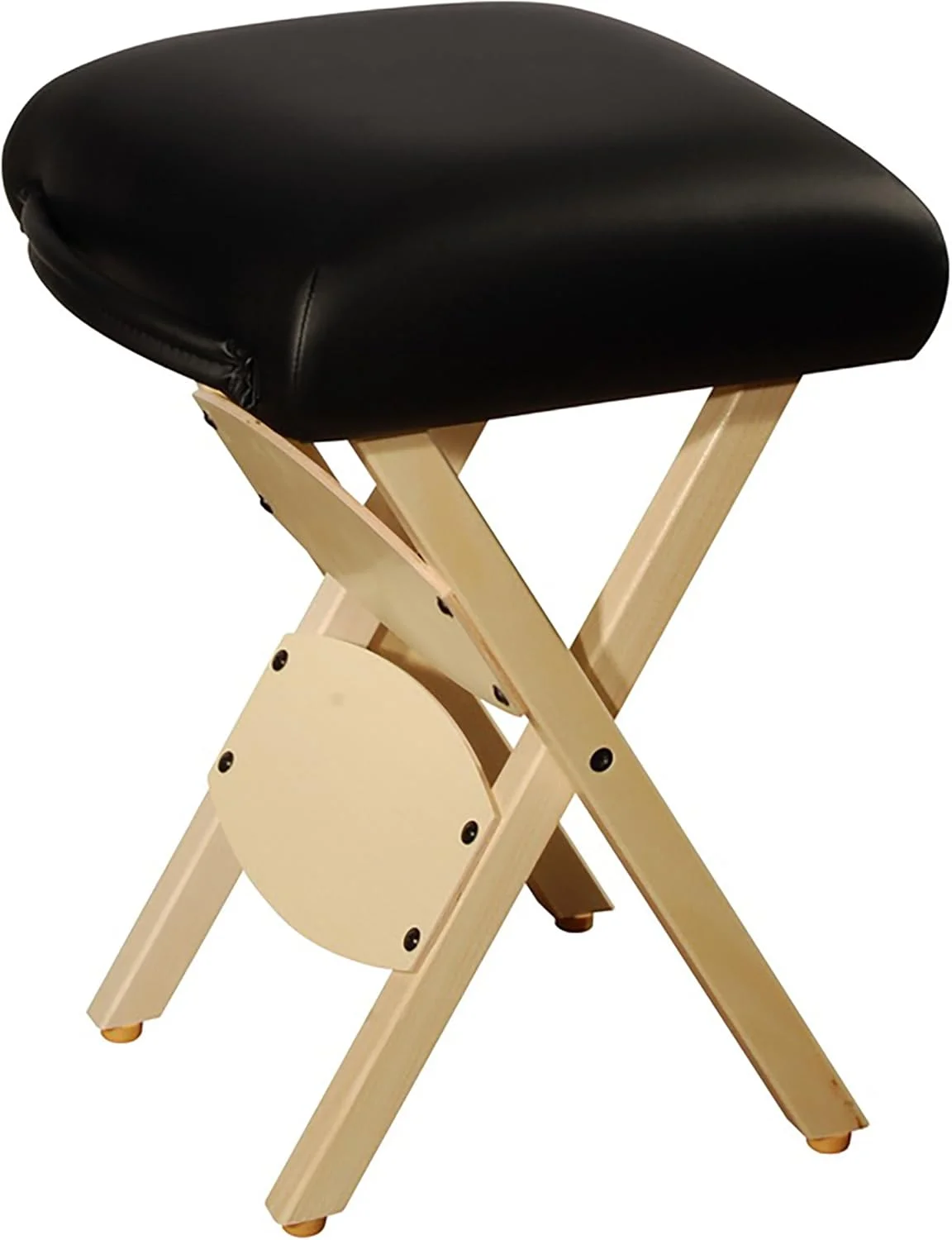 Master Massage Wooden Portable Folding Massage Stool- Lightweight Wood Foldable Tattoo Stool-Portable Tattoo Stool-Mobile Chair Seat Easy to Carry, Black