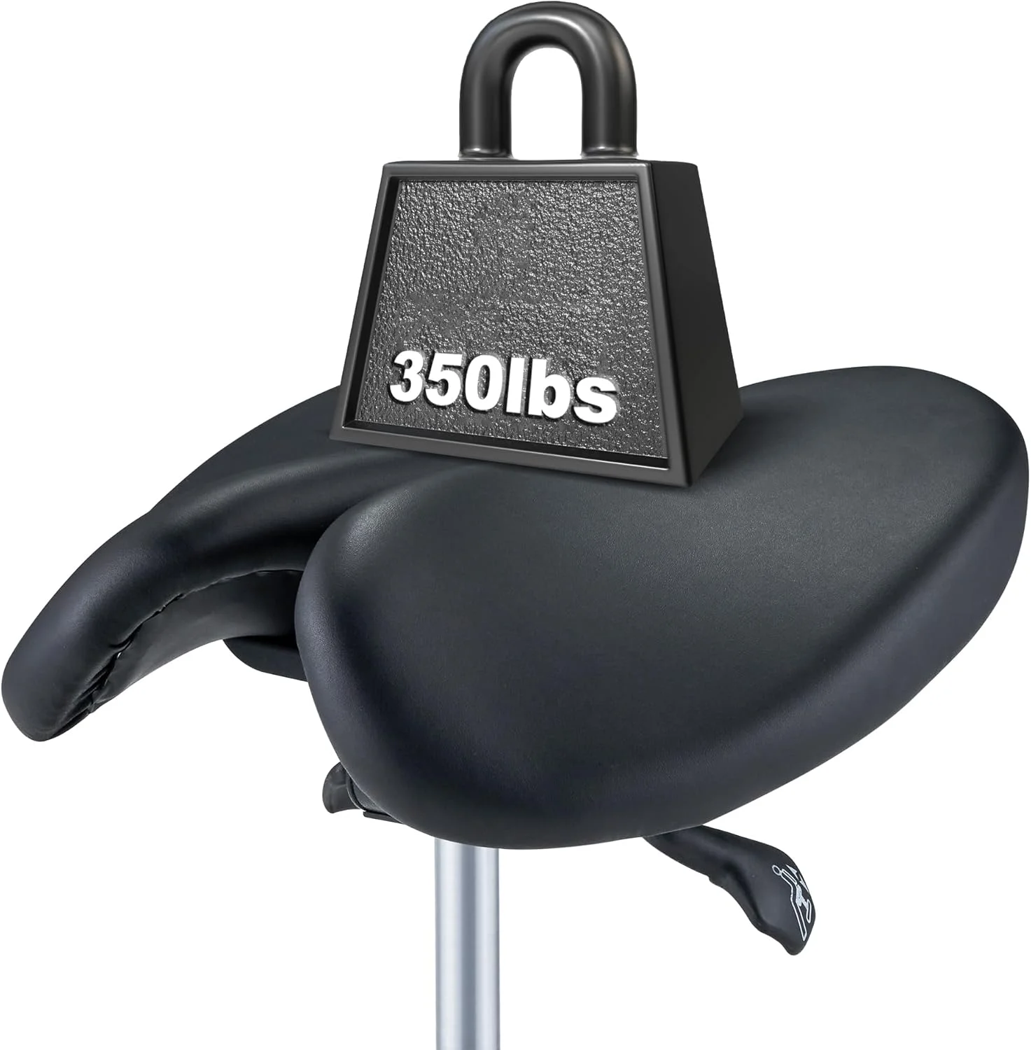 صندلی زین اسبی ارگونومیک Master Massage، صندلی چرخدار گردان هیدرولیک برای سالن، کلینیک، تاتو، دندانپزشکی، اسپا، کارگاه و دفتر کار، مدل دوتکه مشکی