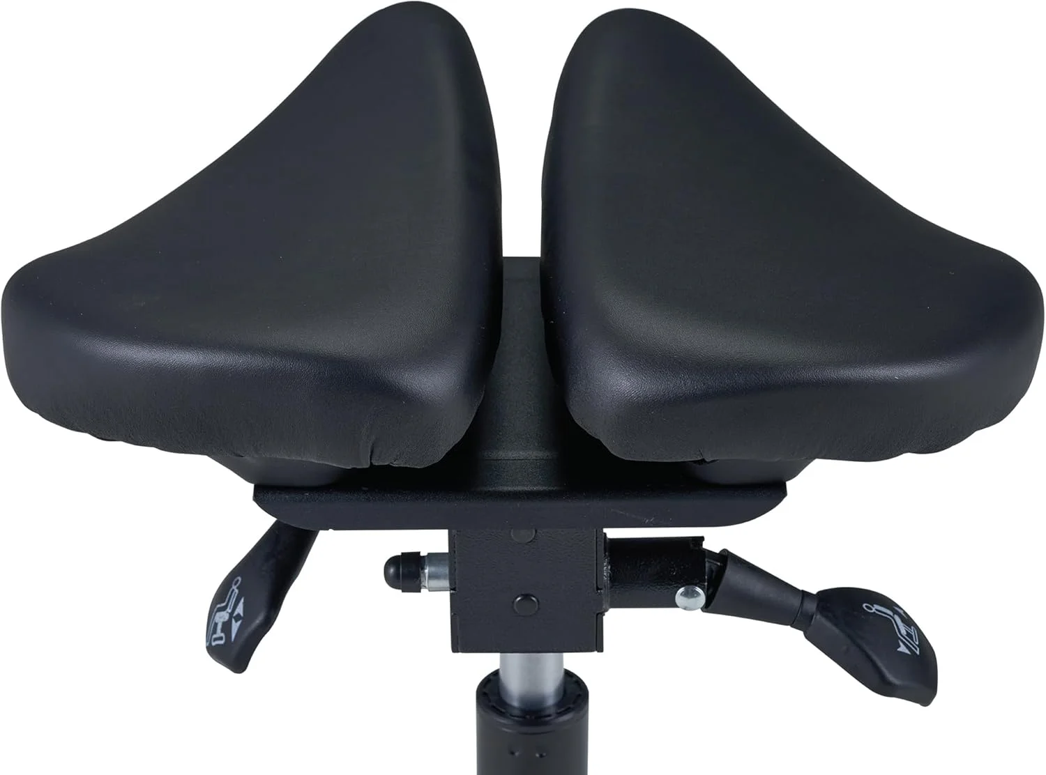 صندلی زین اسبی ارگونومیک Master Massage، صندلی چرخدار گردان هیدرولیک برای سالن، کلینیک، تاتو، دندانپزشکی، اسپا، کارگاه و دفتر کار، مدل دوتکه مشکی