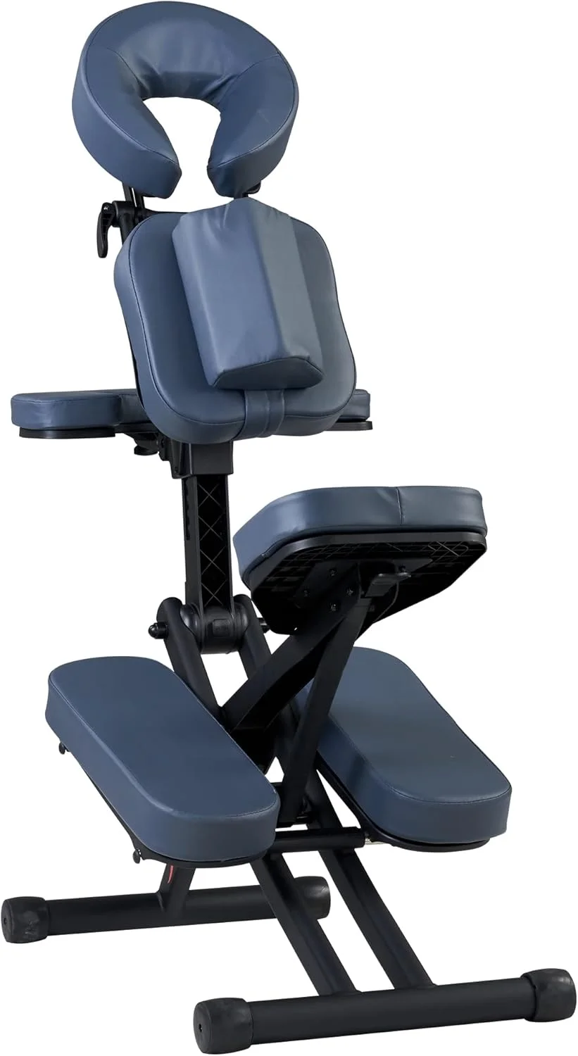 صندلی ماساژ قابل حمل مستر ماساژ مدل ریو - آبی سلطنتی، سبک وزن 11 کیلوگرم، فریم تاشو آلومینیومی، کاملا قابل تنظیم