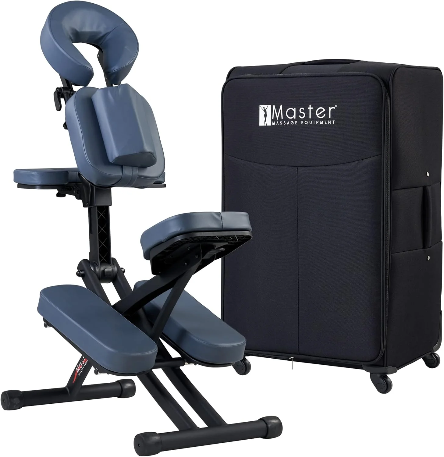 صندلی ماساژ تاشو قابل حمل حرفه ای مستر ماساژ، آلومینیومی، سبک وزن قابل تنظیم با کوسن موسیقی بلوتوث و کیف حمل، آبی، سایز آزاد صندلی ماساژ تاشو قابل حمل حرفه ای مستر ماساژ، آلومینیومی، سبک وزن قابل تنظیم با کوسن موسیقی بلوتوث و کیف حمل، آبی، سایز آزاد