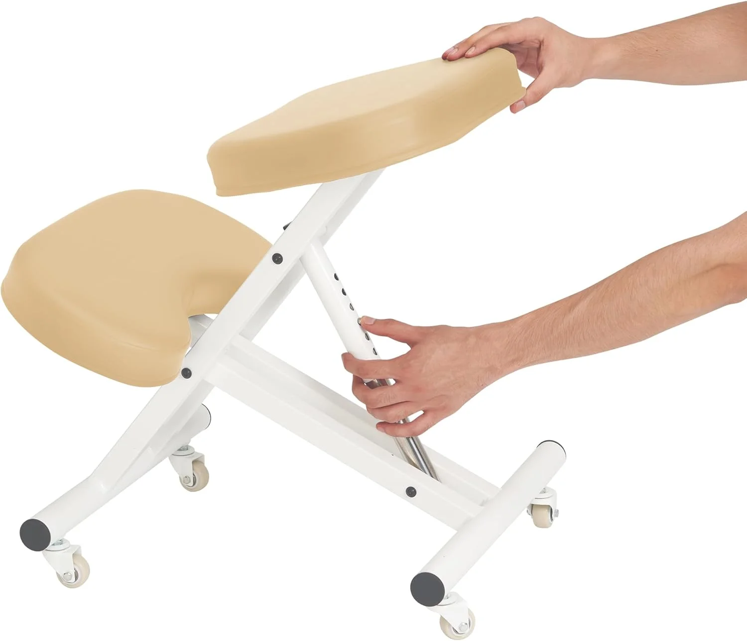 صندلی زانو ارگونومیک Master Massage Healthy-Star-Program با پشتی کمر برای دفتر کار - صندلی حالت دهنده تاشو فلزی، کرم صندلی زانو ارگونومیک Master Massage Healthy-Star-Program با پشتی کمر برای دفتر کار - صندلی حالت دهنده تاشو فلزی، کرم