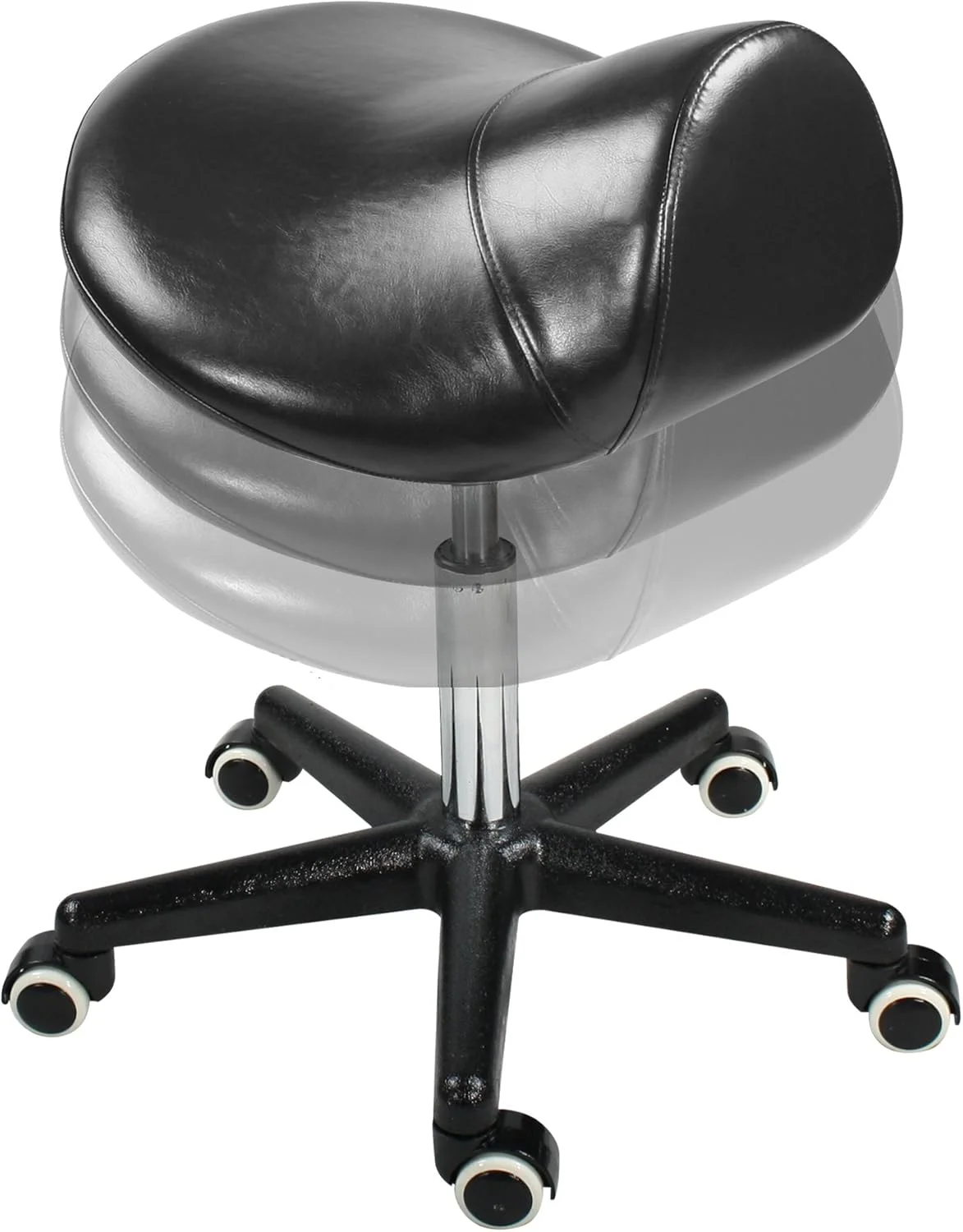 صندلی زین اسبی ارگونومیک چرخان مستر ماساژ، صندلی اصلاح کننده وضعیت بدن با بالابر هیدرولیک پنوماتیک بادوام، مشکی شیک