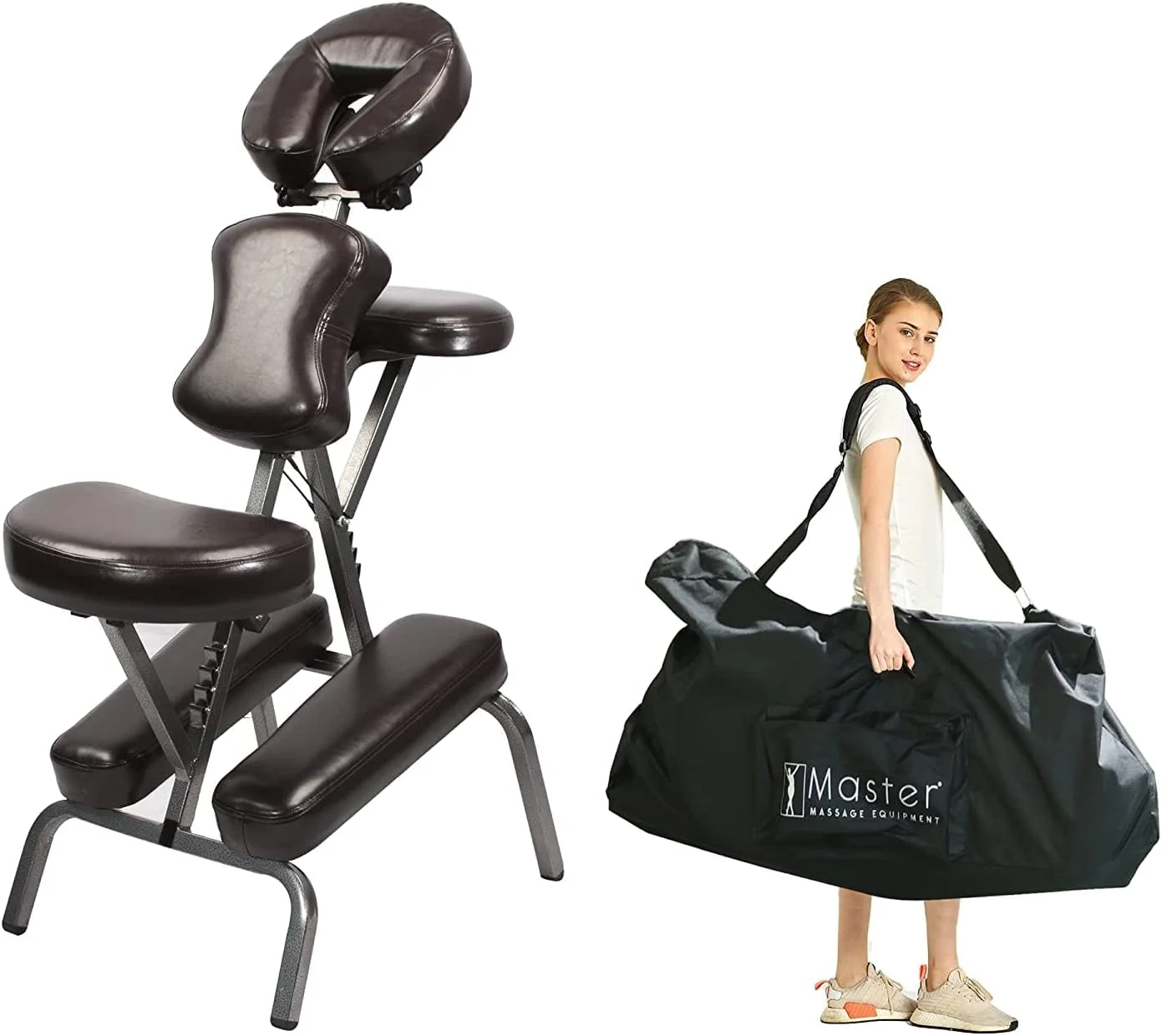 صندلی ماساژ قابل حمل و سبک وزن مستر ماساژ مدل بدفورد به همراه کیف حمل، رنگ قهوه ای (46463R) صندلی ماساژ قابل حمل و سبک وزن مستر ماساژ مدل بدفورد به همراه کیف حمل، رنگ قهوه ای (46463R)