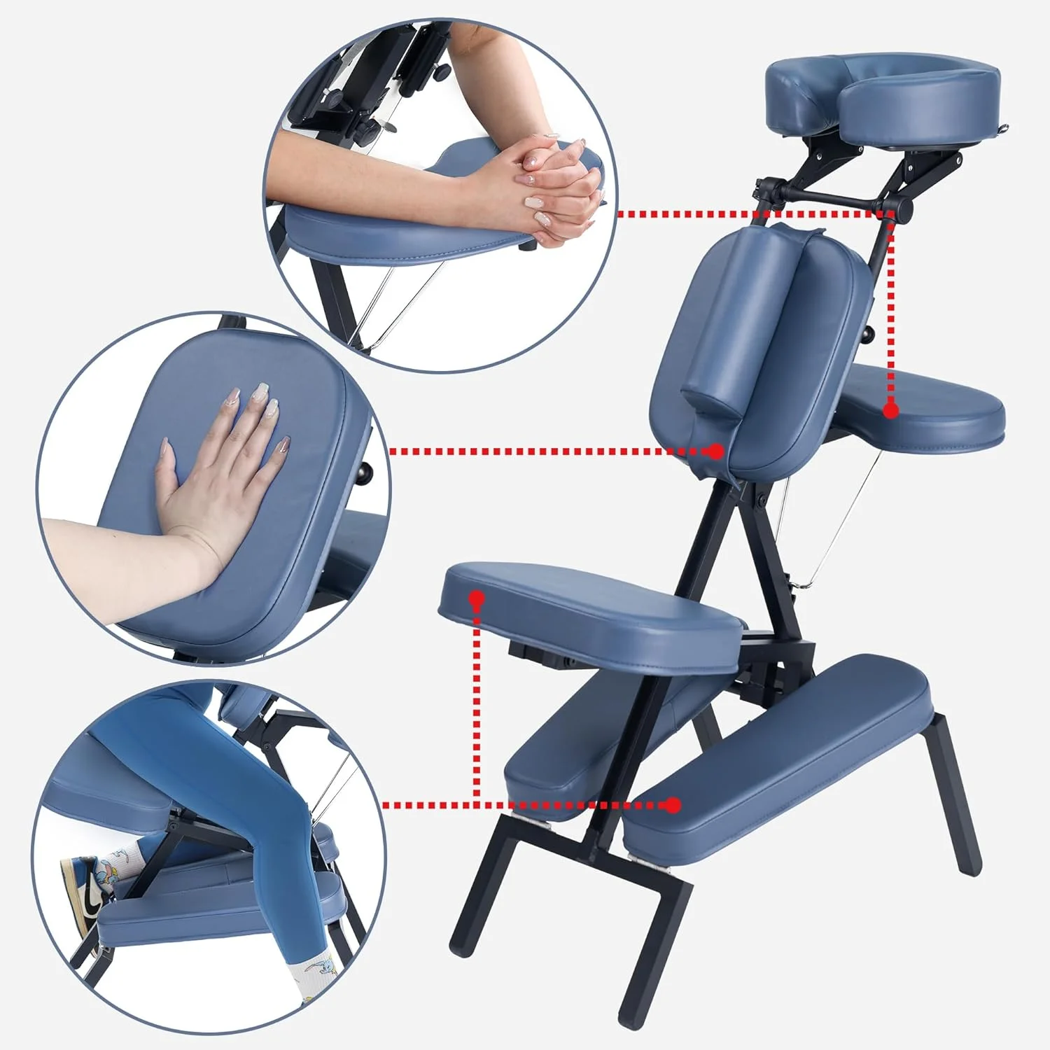 Master Massage Professional Lightweight Portable Massage Chair-Folding Foldable Aluminum Adjustable Tattoo Chair with Wheeled Carrying Case, Aluminum, Blue Master Massage Professional Lightweight Portable Massage Chair-Folding Foldable Aluminum Adjustable Tattoo Chair with Wheeled Carrying Case, Aluminum, Blue