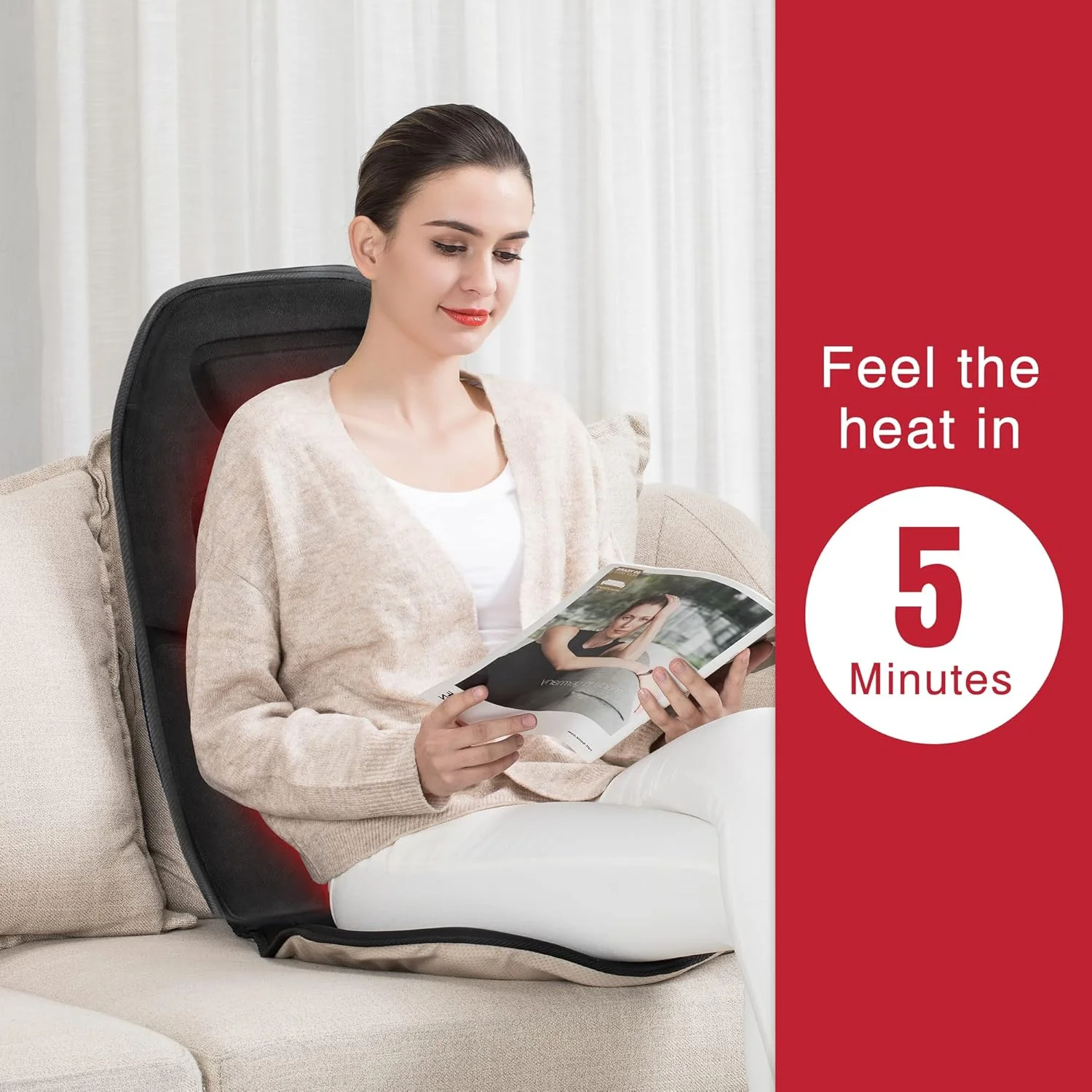 ماساژور کمر گرمایشی کامفیر، صندلی ماساژور با 10 موتور ویبره، پد صندلی ماساژور برای درد کمر، ماساژور صندلی، کوسن صندلی ماساژور برای استفاده در خانه و محل کار، هدیه روز پدر برای پدر
