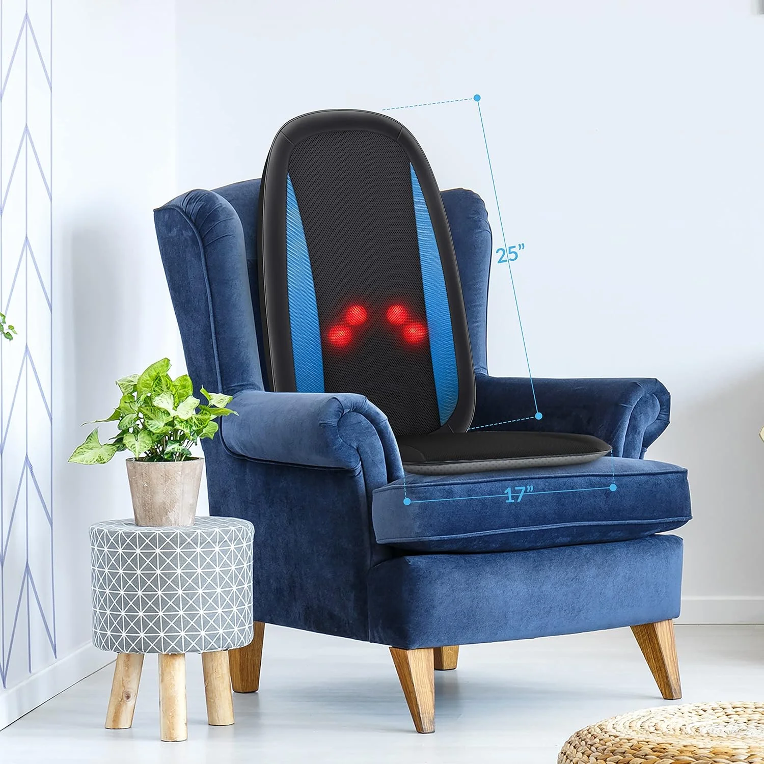 ماساژور شیاتسو کمر گرمایشی Comfier - صندلی ماساژور ورزشی بافت عمیق، صندلی ماساژور برای کل کمر، ماساژور صندلی برای استفاده در خانه یا محل کار، هدیه برای زنان و مردان