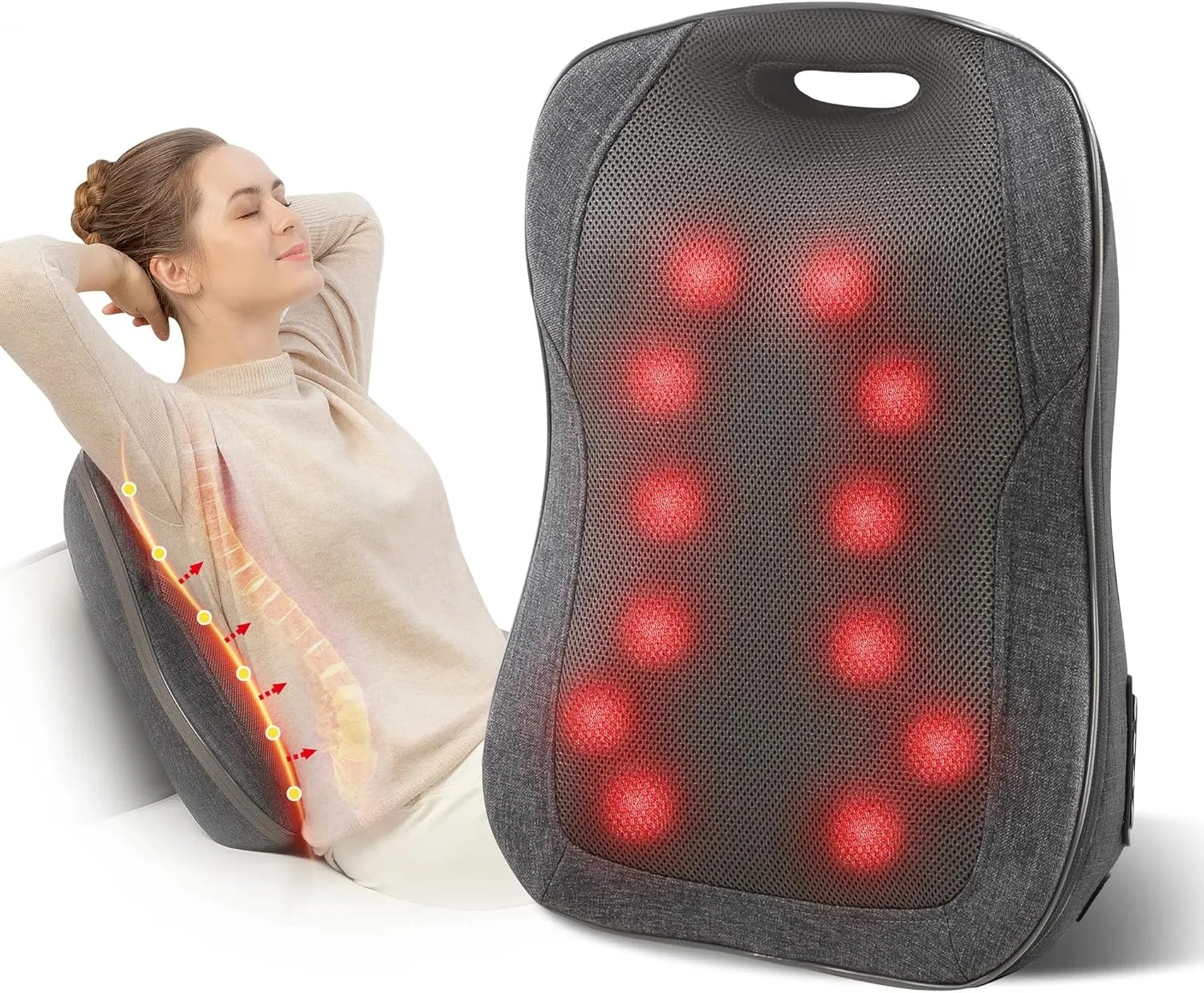 ماساژور شیاتسو کمر کامفایر با گرما، صندلی ماساژور قابل تنظیم برای استفاده در خانه و محل کار، هدیه ماساژ غلتکی قابل حمل برای مادر، پدر و دوستان ماساژور شیاتسو کمر کامفایر با گرما، صندلی ماساژور قابل تنظیم برای استفاده در خانه و محل کار، هدیه ماساژ غلتکی قابل حمل برای مادر، پدر و دوستان