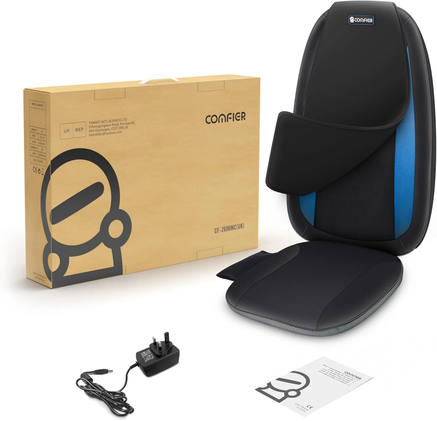 ماساژور شیاتسو کمر گرمایشی Comfier - صندلی ماساژور ورزشی بافت عمیق، صندلی ماساژور برای کل کمر، ماساژور صندلی برای استفاده در خانه یا محل کار، هدیه برای زنان و مردان