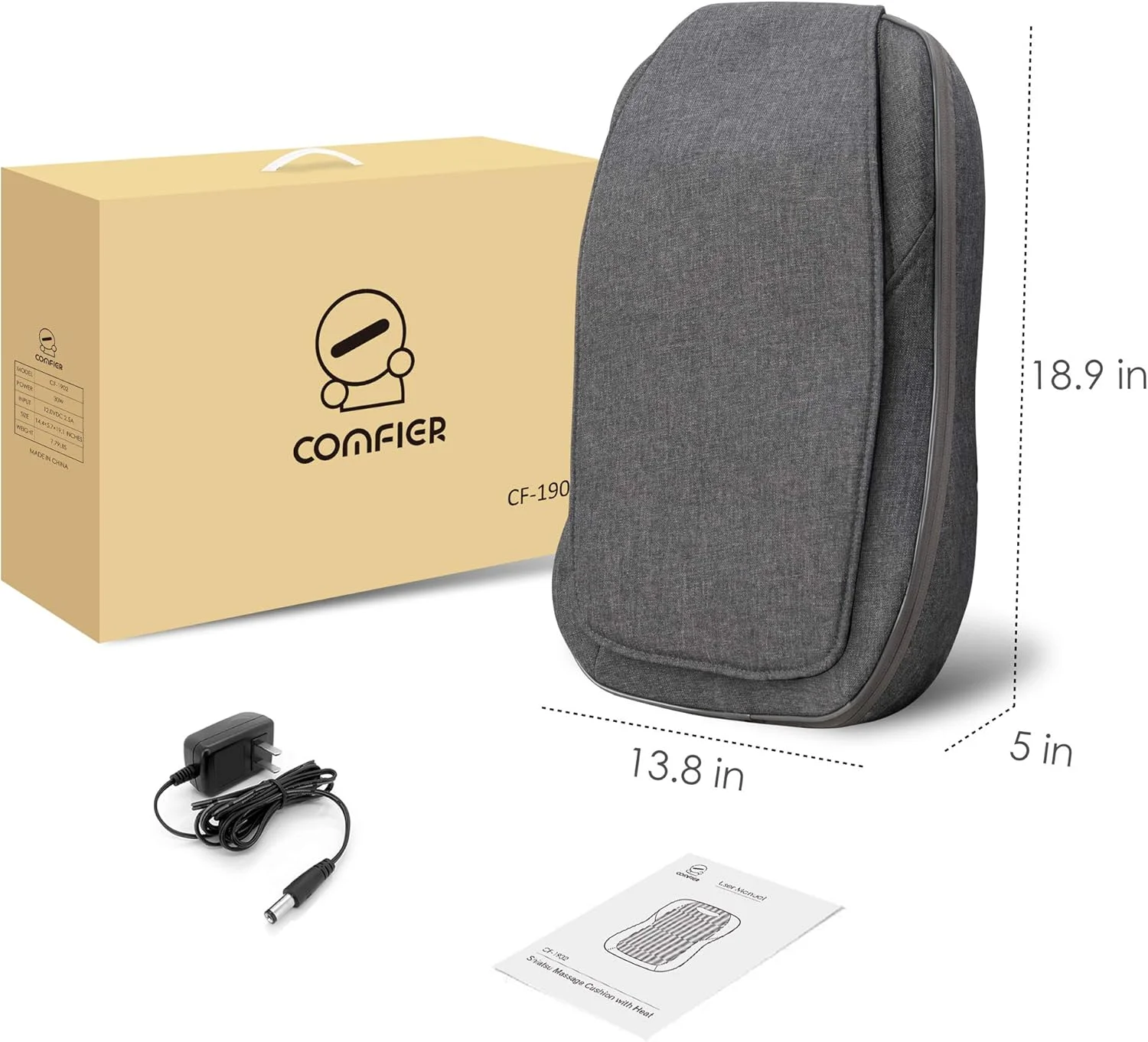 ماساژور شیاتسو کمر کامفایر با گرما، صندلی ماساژور قابل تنظیم برای استفاده در خانه و محل کار، هدیه ماساژ غلتکی قابل حمل برای مادر، پدر و دوستان