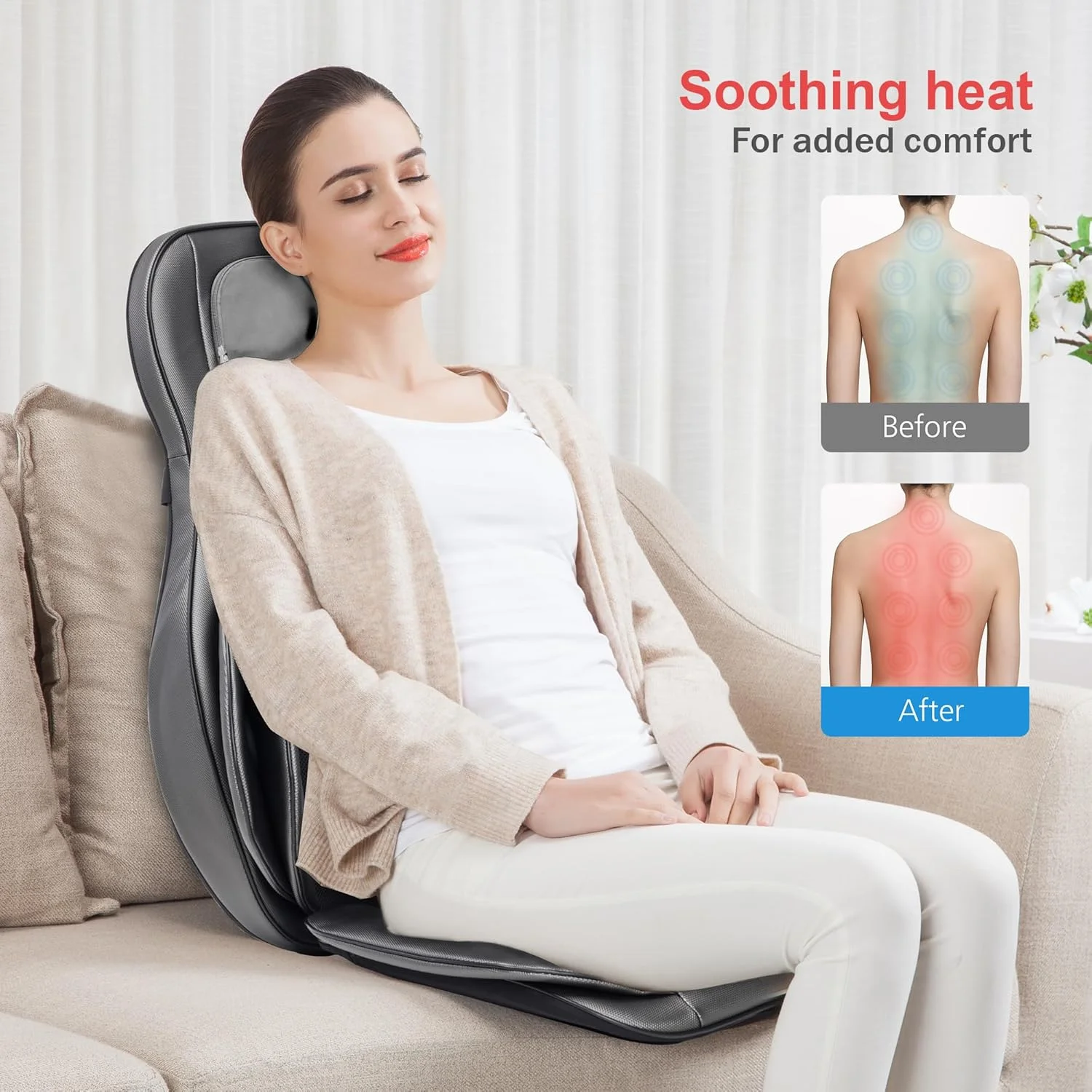 ماساژور گردن و کمر گرمایشی Comfier - صندلی ماساژور با کمپرس و غلتک، ماساژور شیاتسو ورزشی برای کل کمر، گردن، پد صندلی ماساژور برای استفاده در خانه و محل کار؛ هدیه روز پدر برای پدر ماساژور گردن و کمر گرمایشی Comfier - صندلی ماساژور با کمپرس و غلتک، ماساژور شیاتسو ورزشی برای کل کمر، گردن، پد صندلی ماساژور برای استفاده در خانه و محل کار؛ هدیه روز پدر برای پدر