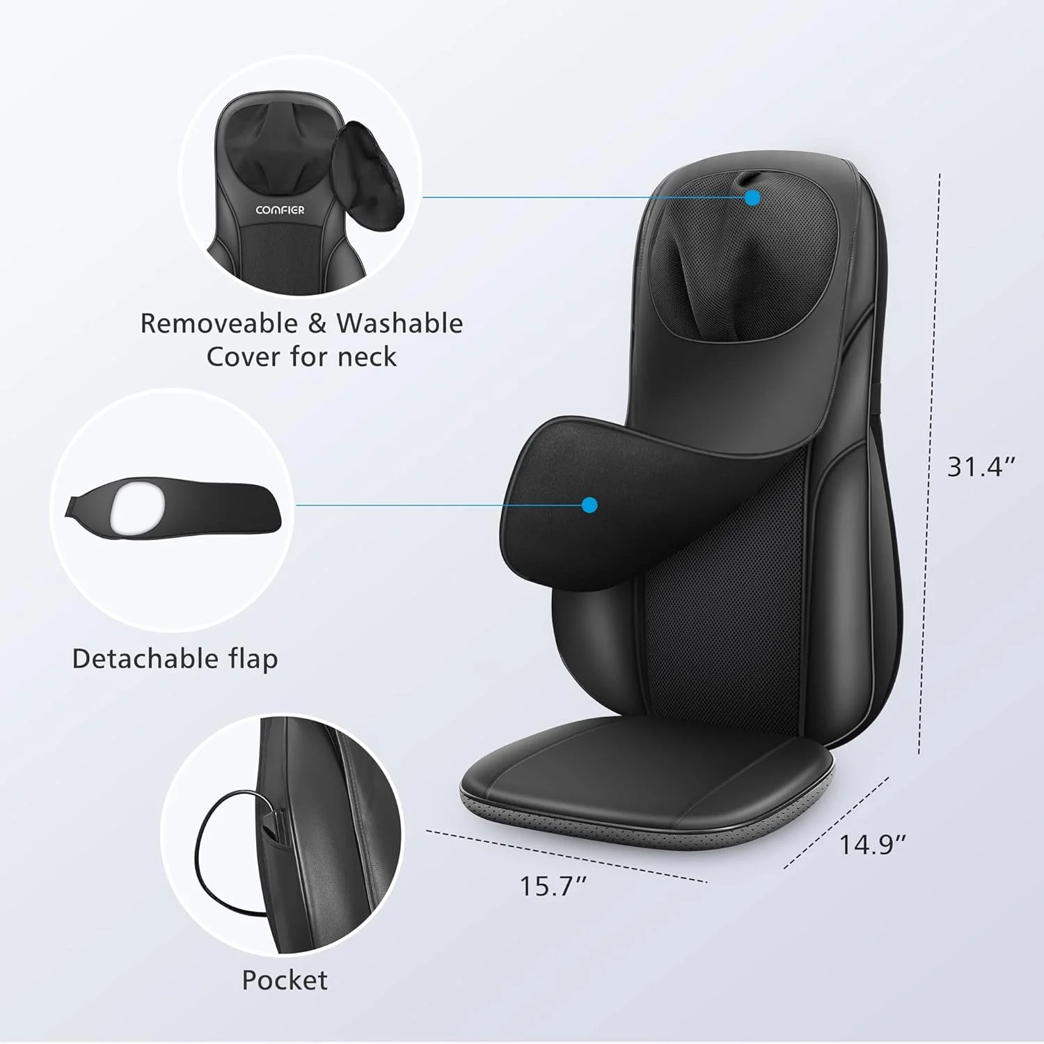 ماساژور شیاتسو کمر گرمایشی کامفایر، پد صندلی ماساژور غلتکی و ورز دهنده عمیق، ماساژور صندلی برای استفاده در خانه و محل کار، هدیه برای پدر و مادر ماساژور شیاتسو کمر گرمایشی کامفایر، پد صندلی ماساژور غلتکی و ورز دهنده عمیق، ماساژور صندلی برای استفاده در خانه و محل کار، هدیه برای پدر و مادر