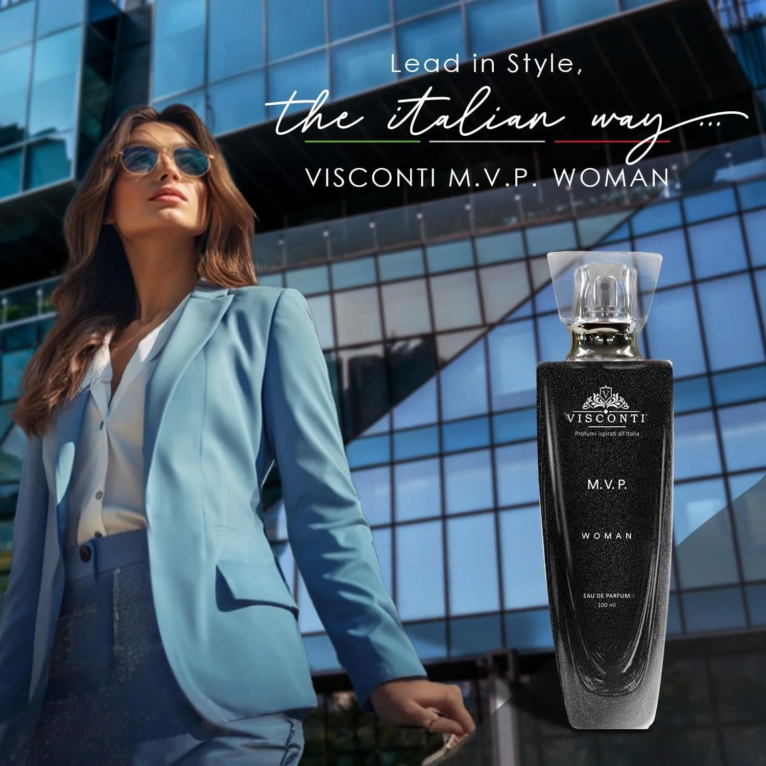 عطر زنانه ویسکونتی M.V.P. ادو پرفیوم با رایحه چوبی ماندگار با ترنج، سدر، نعناع هندی و وتیور، عطر لوکس ممتاز ضد لک برای استفاده روزانه و اداری، 100 میلی لیتر