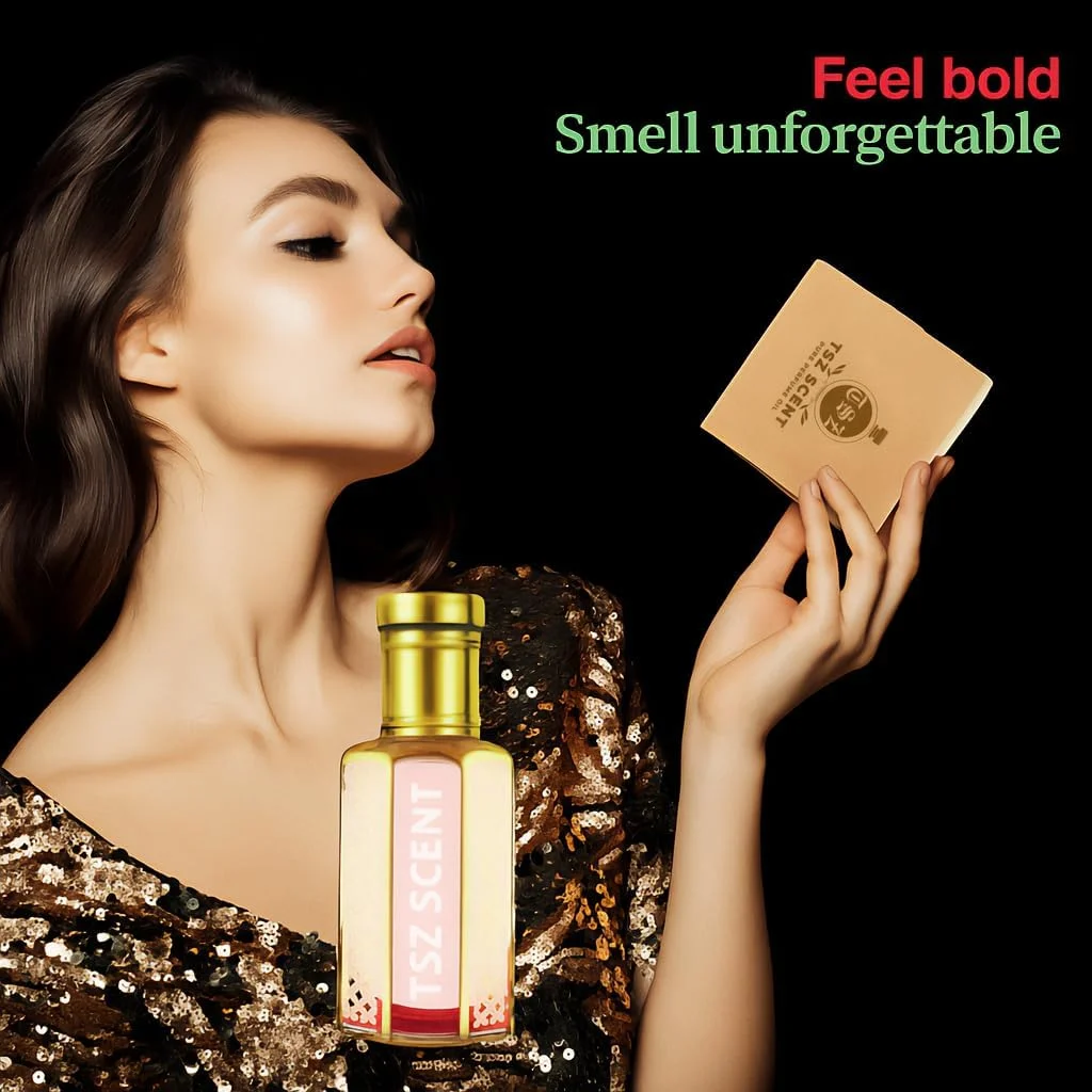 روغن عطر تی اس زد سنت BR Rouges 40، حجم 12 میلی لیتر، مناسب آقایان و بانوان، عطر لوکس ماندگار، رایحه ای بدون الکل با عنبر، مشک وانیلی و زعفران