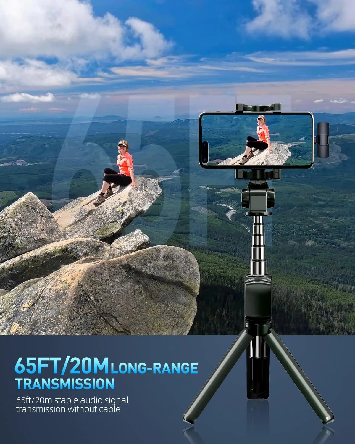 میکروفون یقه ای بی سیم PQRQP - اتصال آسان برای گوشی های Type-C، اندروید/لپ تاپ - ایده آل برای ضبط صدا، پخش زنده، یوتیوب، تیک تاک