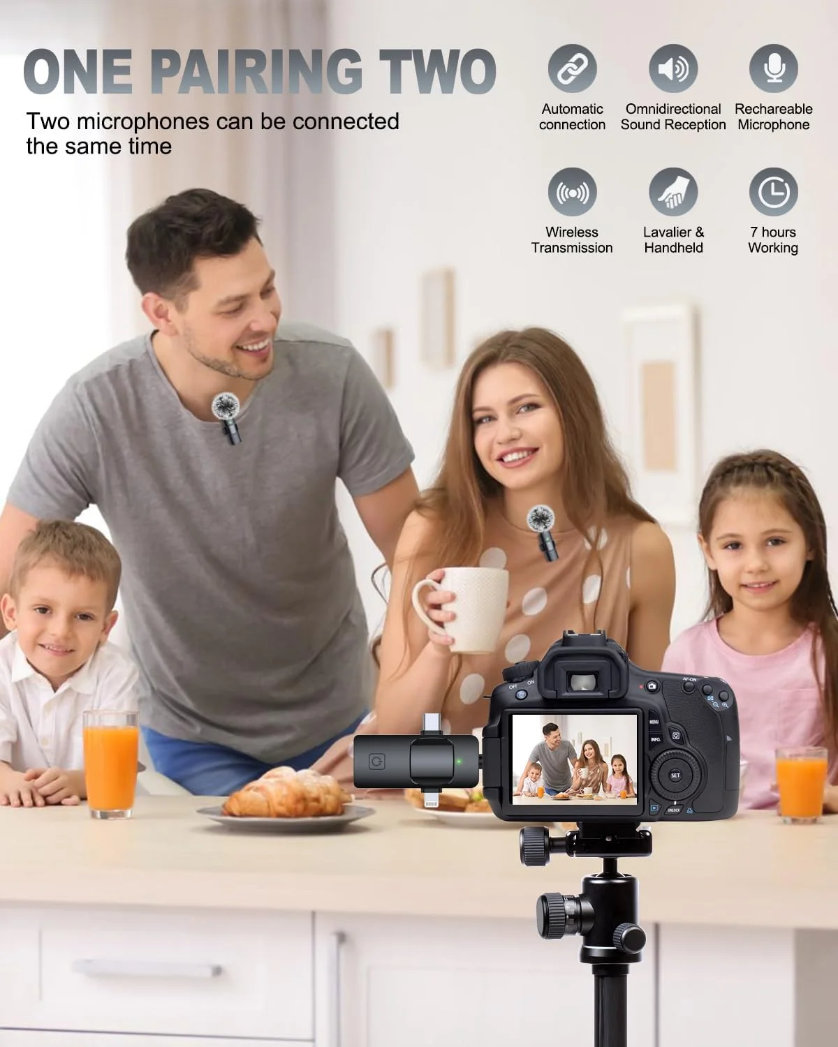 میکروفون یقه ای بی سیم حرفه ای 3 در 1 PQRQP برای آیفون، اندروید، دوربین، میکروفون های کوچک بی سیم، کیفیت صدای شفاف برای ضبط، پخش زنده، یوتیوب، تیک تاک، مشکی شیک میکروفون یقه ای بی سیم حرفه ای 3 در 1 PQRQP برای آیفون، اندروید، دوربین، میکروفون های کوچک بی سیم، کیفیت صدای شفاف برای ضبط، پخش زنده، یوتیوب، تیک تاک، مشکی شیک