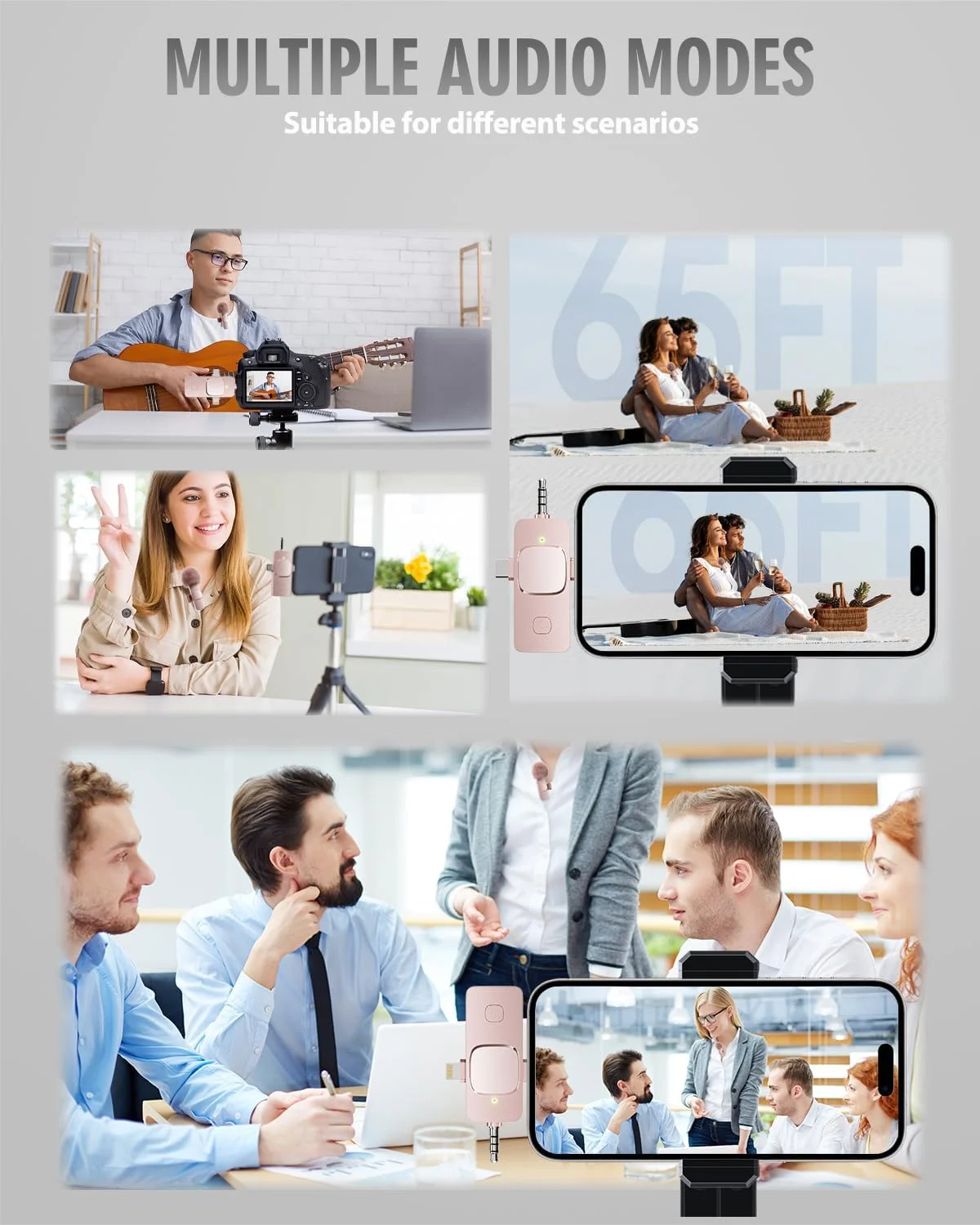 میکروفون یقه ای بی سیم 3 در 1 برای آیفون، آیپد، اندروید، دوربین، میکروفون مینی، باتری 7 ساعته، کیفیت صدای با وضوح بالا برای مصاحبه، پادکست ویدیویی، ولاگ (صورتی) میکروفون یقه ای بی سیم 3 در 1 برای آیفون، آیپد، اندروید، دوربین، میکروفون مینی، باتری 7 ساعته، کیفیت صدای با وضوح بالا برای مصاحبه، پادکست ویدیویی، ولاگ (صورتی)