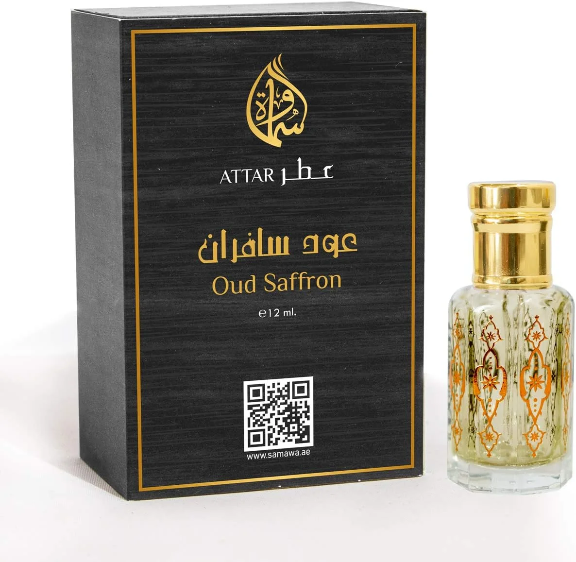عطر روغنی زعفران عود سماوا، عطر غلیظ مناسب برای آقایان و بانوان، 12 میلی لیتر