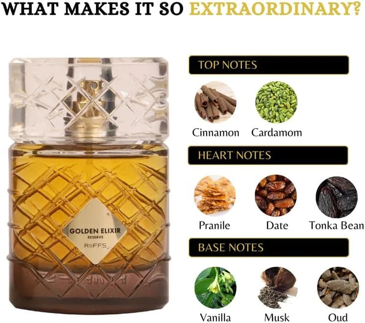 عطر زنانه و مردانه ریفز گلدن الکسیر رزرو | ادو پرفیوم ماندگار | عطر لوکس و خاص یونیسکس، 100 میلی لیتر عطر زنانه و مردانه ریفز گلدن الکسیر رزرو | ادو پرفیوم ماندگار | عطر لوکس و خاص یونیسکس، 100 میلی لیتر