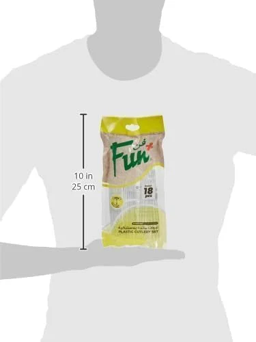 فان بای البایادر ست کارد، چنگال و قاشق شفاف و بادوام - ست کارد و چنگال یکبار مصرف پلاستیکی (بسته 18 X 3 عددی)