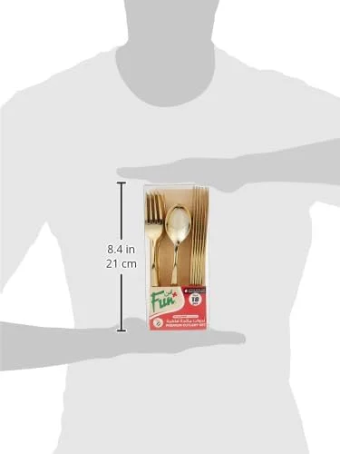 فان بای البایادر ست کارد، چنگال و قاشق ممتاز و سنگین - ست کارد و چنگال پلاستیکی یکبار مصرف - طلایی (بسته 18 عددی) فان بای البایادر ست کارد، چنگال و قاشق ممتاز و سنگین - ست کارد و چنگال پلاستیکی یکبار مصرف - طلایی (بسته 18 عددی)