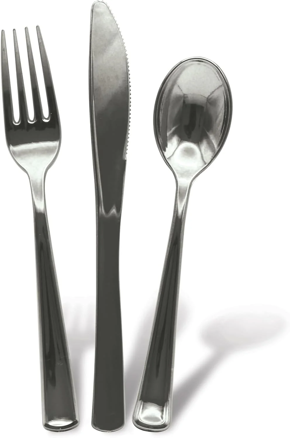 FUN BY AL BAYADER فن ست کارد و چنگال ممتاز سنگین وزن - ست قاشق، چاقو و چنگال یکبار مصرف پلاستیکی - نقره ای (بسته 18 عددی) FUN BY AL BAYADER فن ست کارد و چنگال ممتاز سنگین وزن - ست قاشق، چاقو و چنگال یکبار مصرف پلاستیکی - نقره ای (بسته 18 عددی)