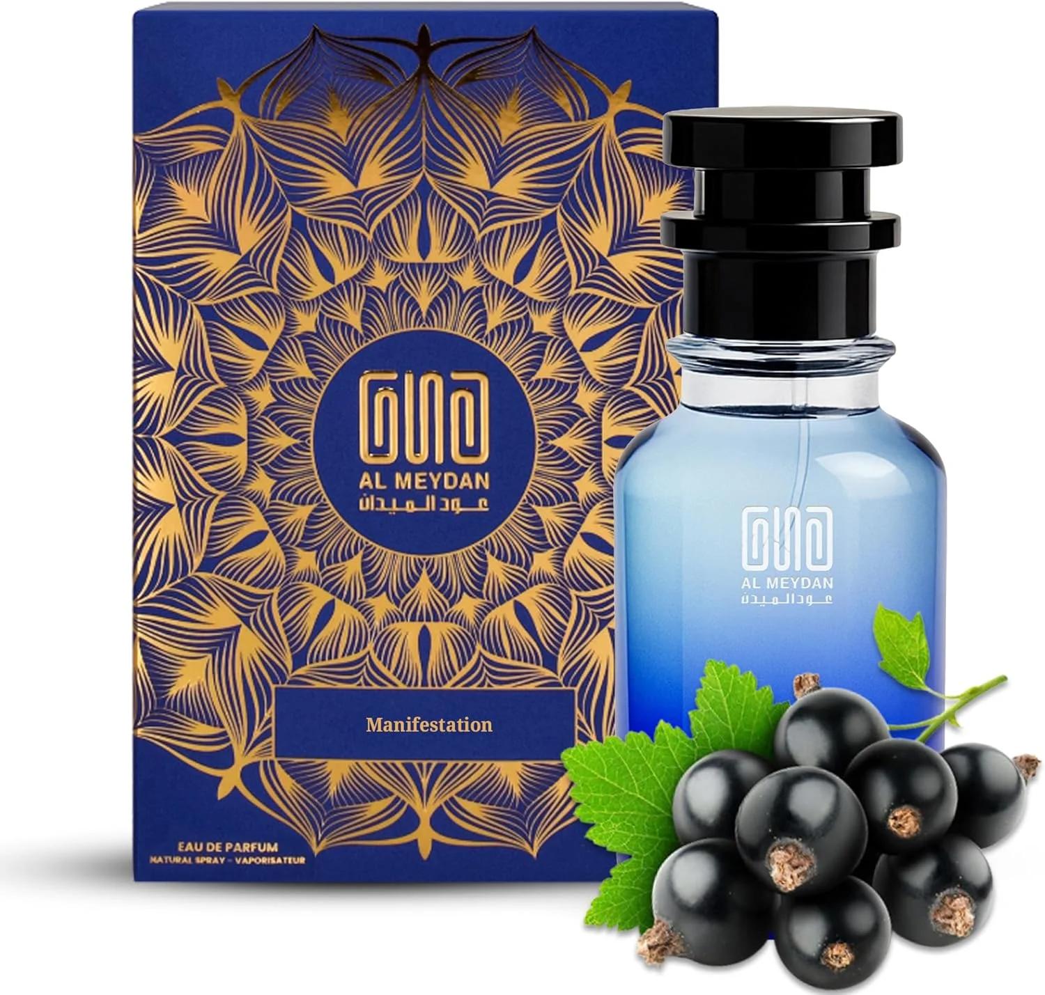 عطر روغنی زنانه عود المیدان – الهام گرفته از مانیفستیشن – عطر روغنی بدون الکل با رایحه انگور فرنگی سیاه، یاس و وانیل – ماندگاری طولانی، رایحه گلی-خوراکی شیک (80 میلی لیتر)