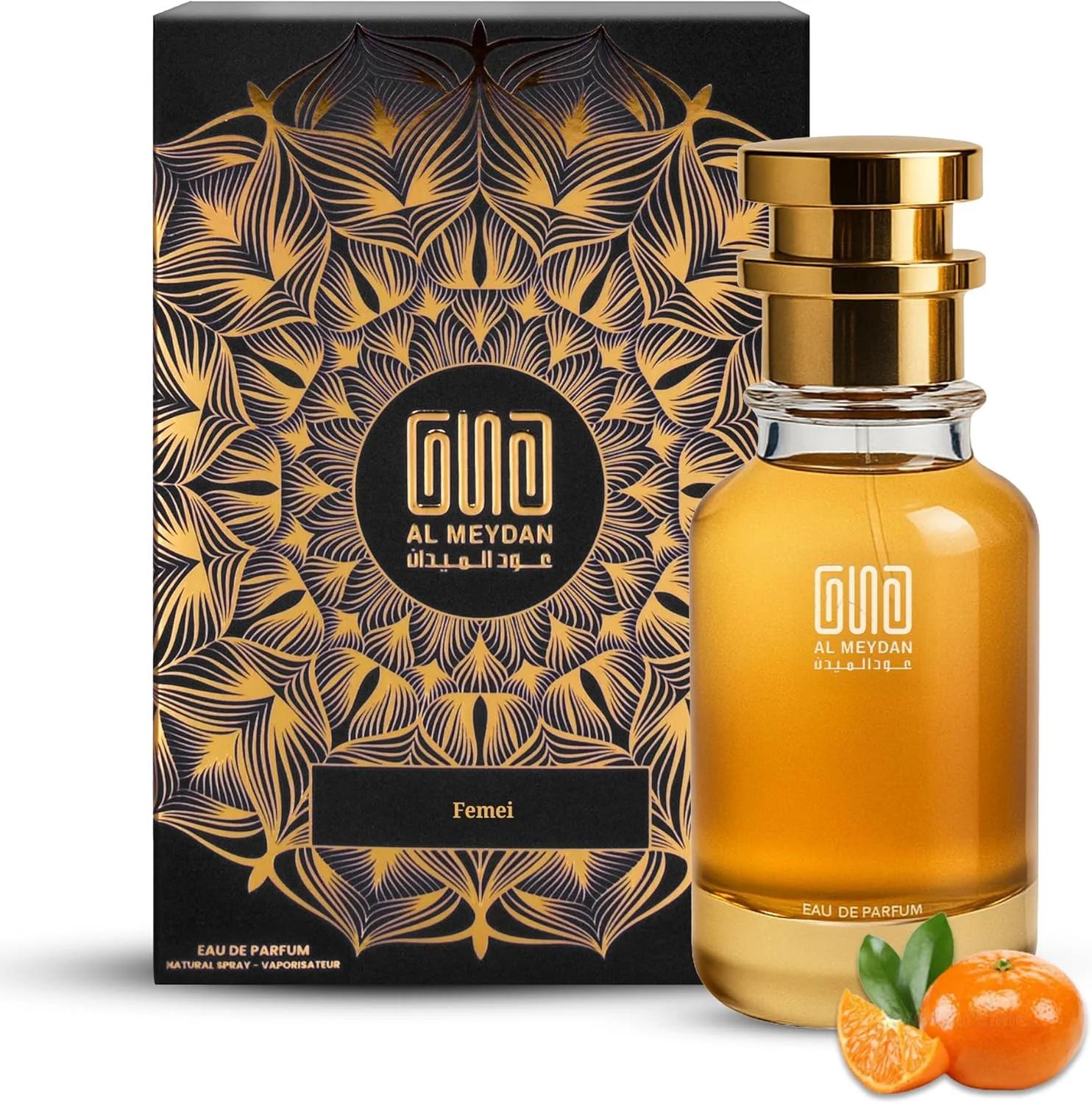 عطر روغنی زنانه عود المیدان مدل Femei - رایحه ای از گلهای بهاری - عطر روغنی بدون الکل با رایحه گل فریزیا، رز و عنبر - ماندگاری طولانی 9-11 ساعت (30 میلی لیتر)