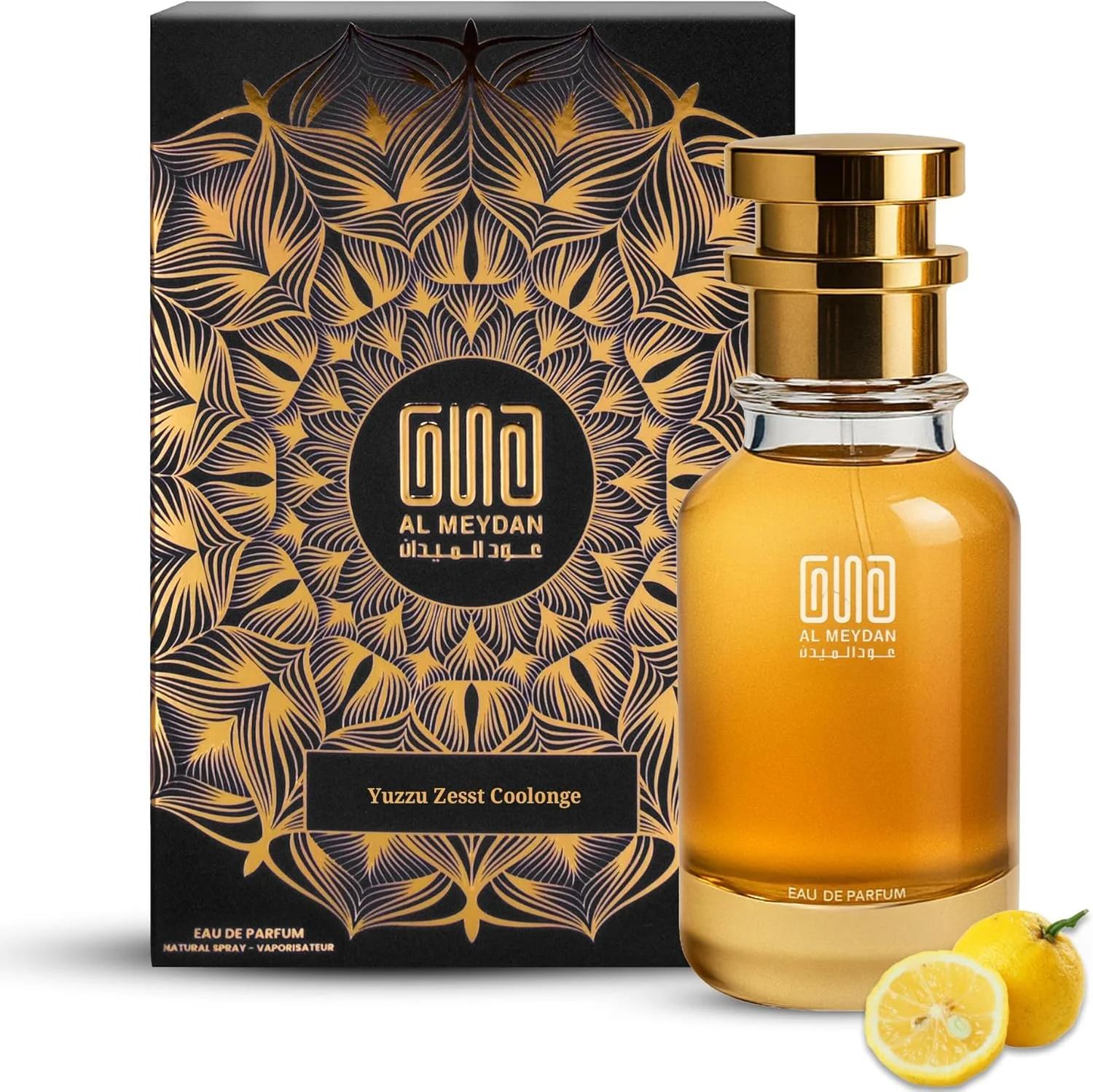 عطر عود الميدان برائحة الزيوت للنساء والرجال – مستوحى من يوزو زست کولون – عطر خالٍ من الكحول مع اليوزو، المريمية، الأرز، وبلسم التنوب – يدوم طويلاً، منعش، للجنسين (80 مل)