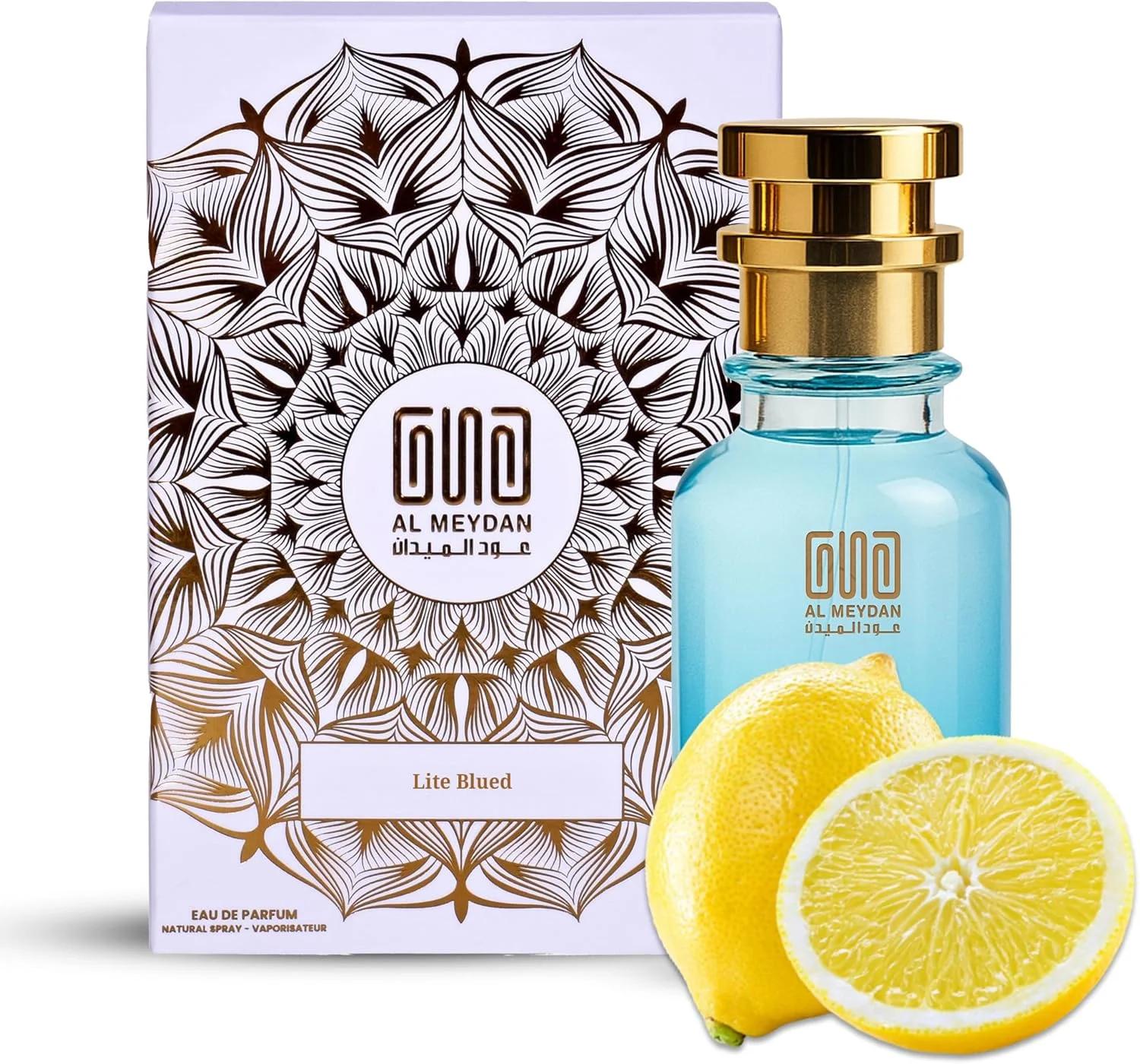 عطر روغنی زنانه عود المیدان – الهام گرفته از لایت بلو – عطر روغنی بدون الکل با رایحه لیمو سیسیلی، سیب و یاس – ماندگاری طولانی، تازه، گلی و چوبی (80 میلی لیتر)