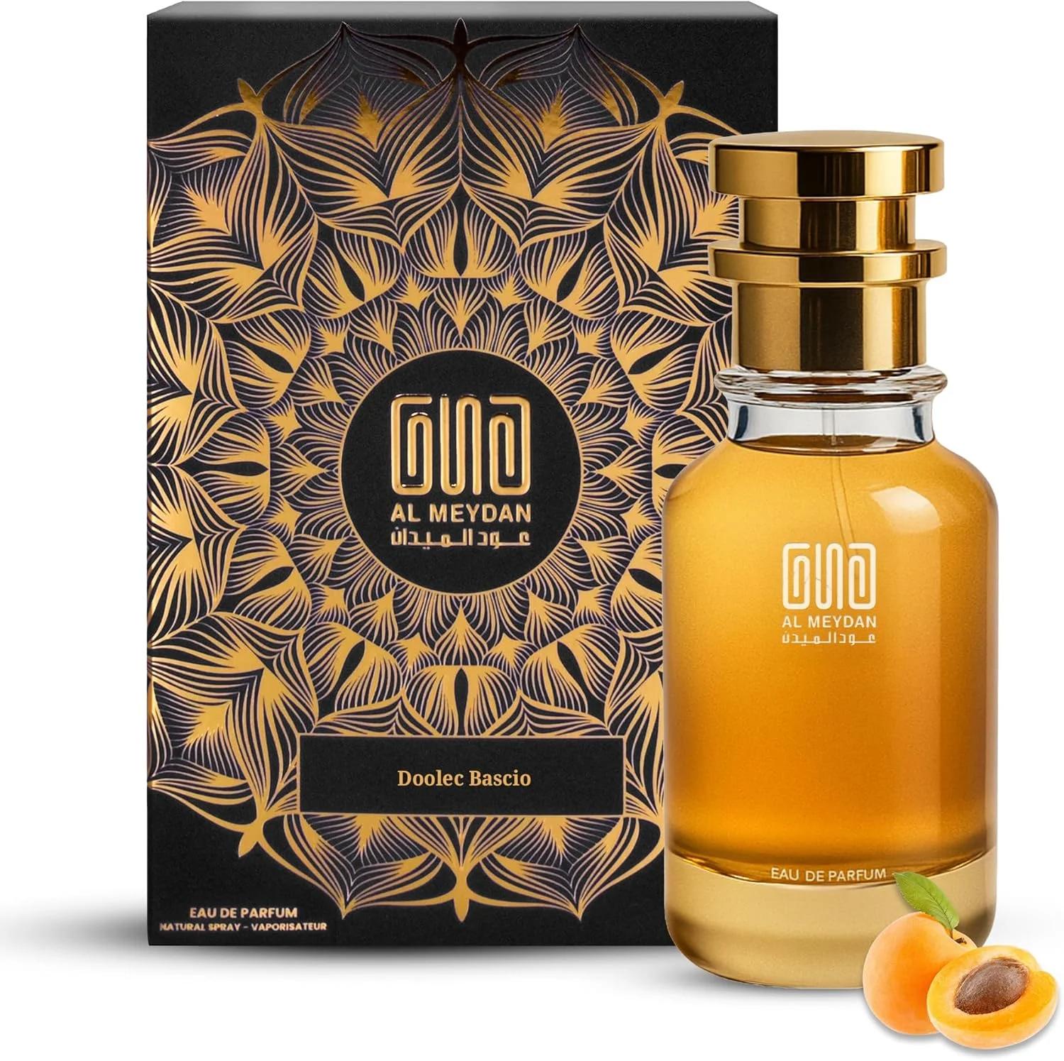 عطر روغنی عود المیدان زنانه و مردانه – الهام گرفته از دولک باسیو – رایحه گلی-میوه ای بدون الکل، مناسب برای هر دو جنس، با رایحه رز، زردآلو و نعناع هندی – ماندگاری طولانی، شیک و رومانتیک (50 میل)