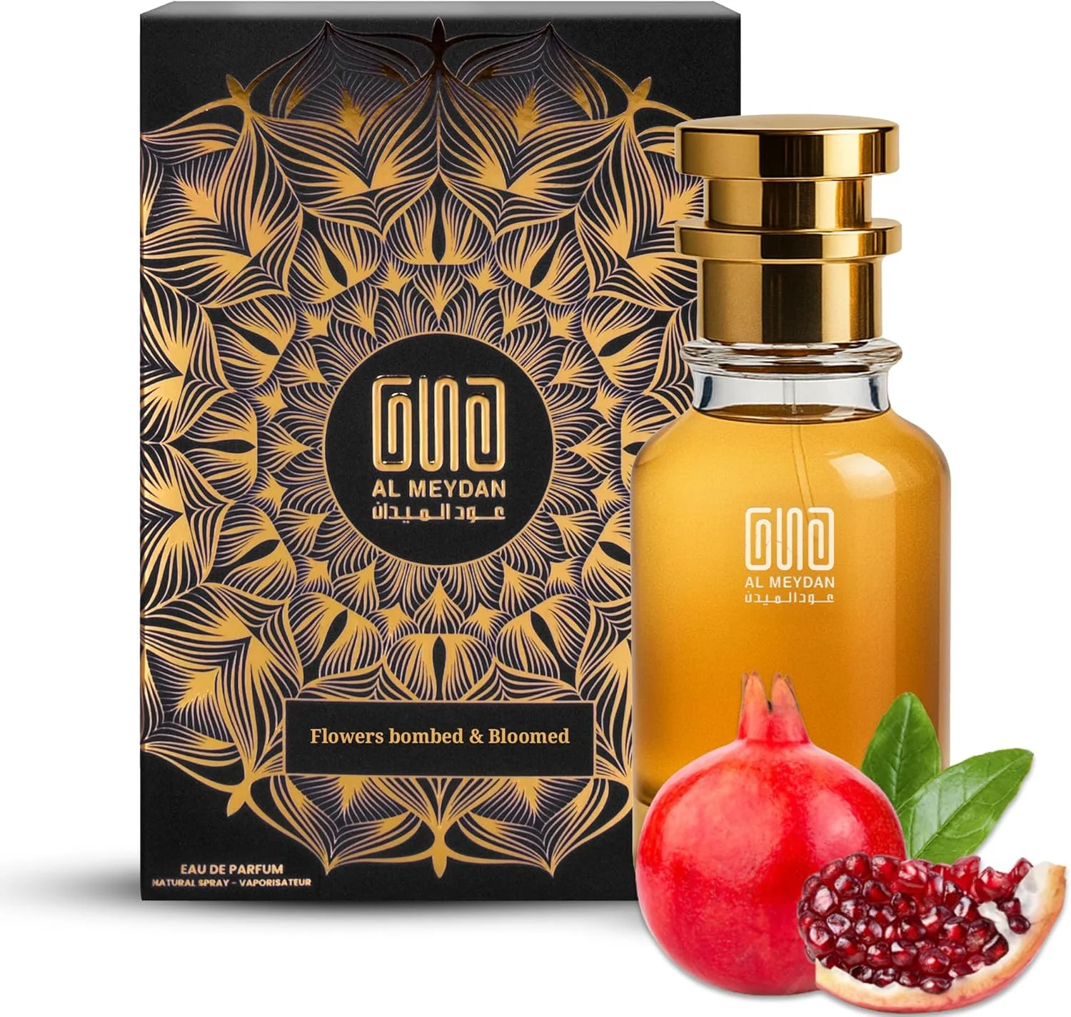 عطر روغنی عود المیدان زنانه – الهام گرفته از Flowers bombed & Bloomed – عطر روغنی بدون الکل با رایحه انار، رز و یاس – رایحه ماندگار (30 میلی لیتر)