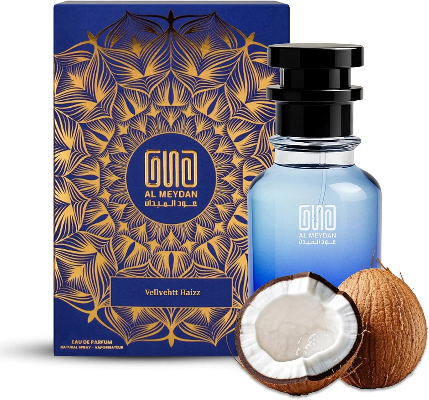 عطر روغنی عود المیدان زنانه و مردانه – مشابه Vellvehtt Haizz – عطر روغنی چوبی و مشک‌دار بدون الکل با رایحه نارگیل، نعناع هندی و کاکائو – ماندگاری طولانی 8 تا 10 ساعت (50 میلی لیتر)