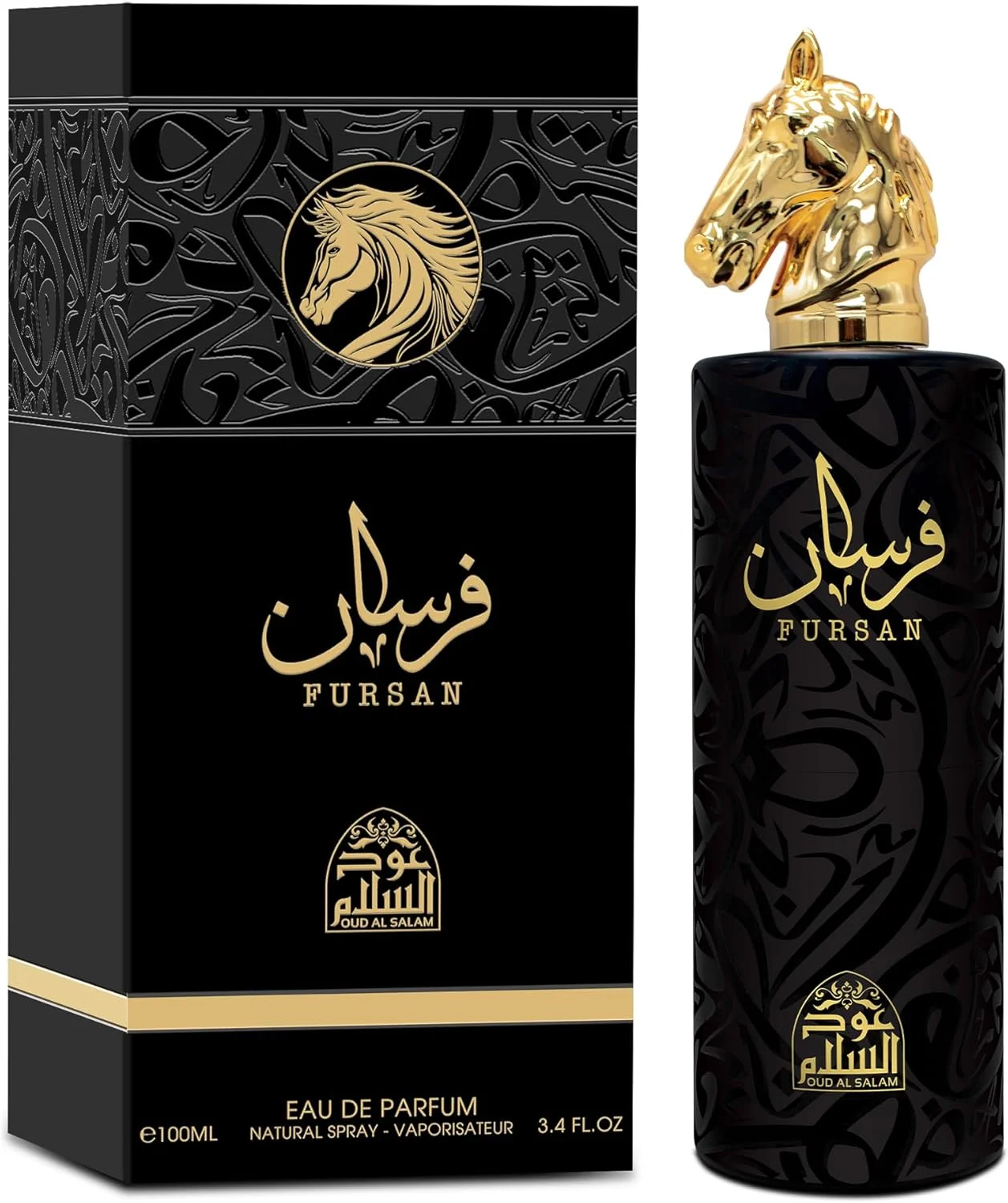 عطر عود السلام فرسان، ۱۰۰ میلی لیتر - ۳.۴ اونس مایع، برای آقایان و بانوان، رایحه ماندگار