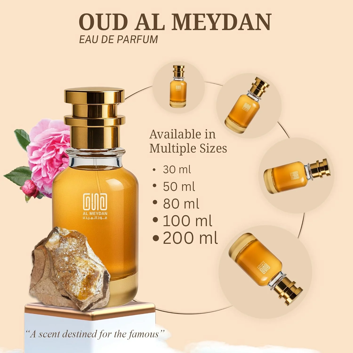 عطر روغنی زنانه عود المیدان – الهام گرفته از رز لیز سبیل – عطر روغنی بدون الکل با رایحه رز، عود و عنبر – ماندگاری طولانی، گلی، تند و شرقی (50 میلی لیتر)