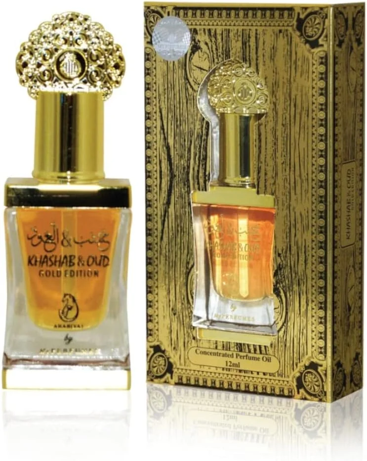 عطر روغنی و غلیظ غیر الکلی مردانه و زنانه خشاب و عود گلد ادیشن از عربیات، 12 میلی لیتر