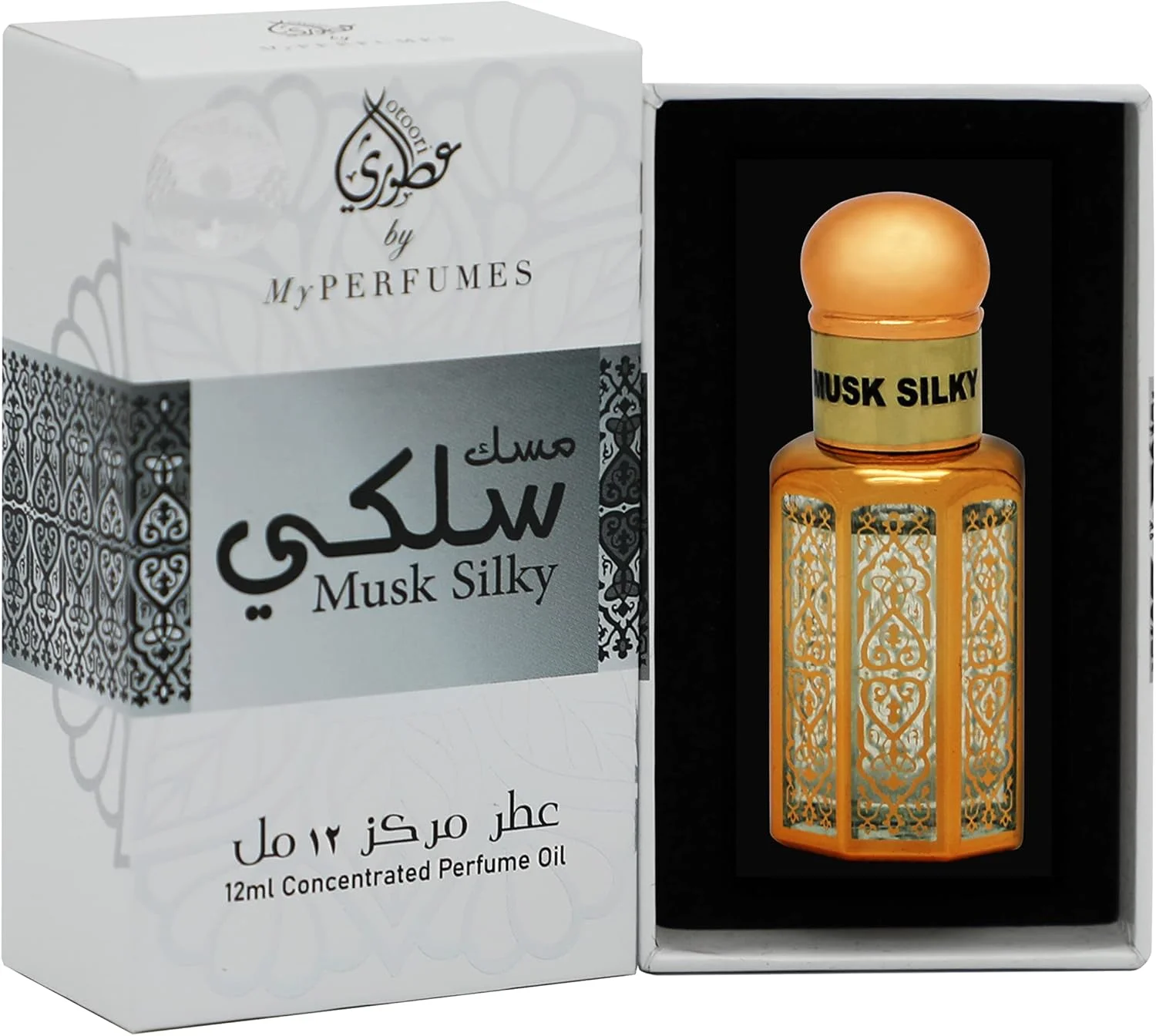 عطر مشک سیلکی مای پرفیومز از عطریات غیر الکلی اتوری یا روغن عطر غلیظ برای مردان و زنان، 12 میلی لیتر