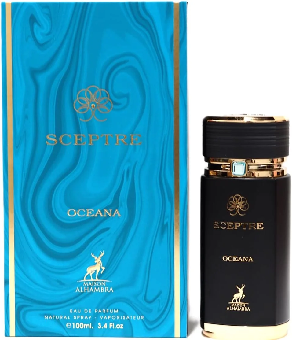 ادکلن اسپری Maison Alhambra Sceptre Oceana Eau de Parfum مناسب برای آقایان و بانوان، 100 میلی لیتر ادکلن اسپری Maison Alhambra Sceptre Oceana Eau de Parfum مناسب برای آقایان و بانوان، 100 میلی لیتر