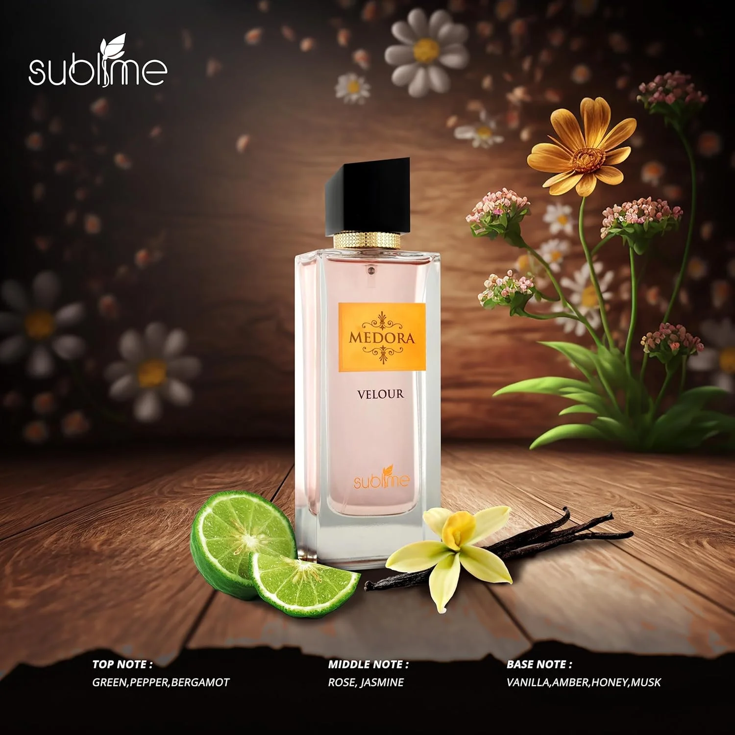 ادکلن 80 میلی لیتری MAMLAKAT AL OUD Medora Velour به همراه ادکلن 100 میلی لیتری از برند Sublime
