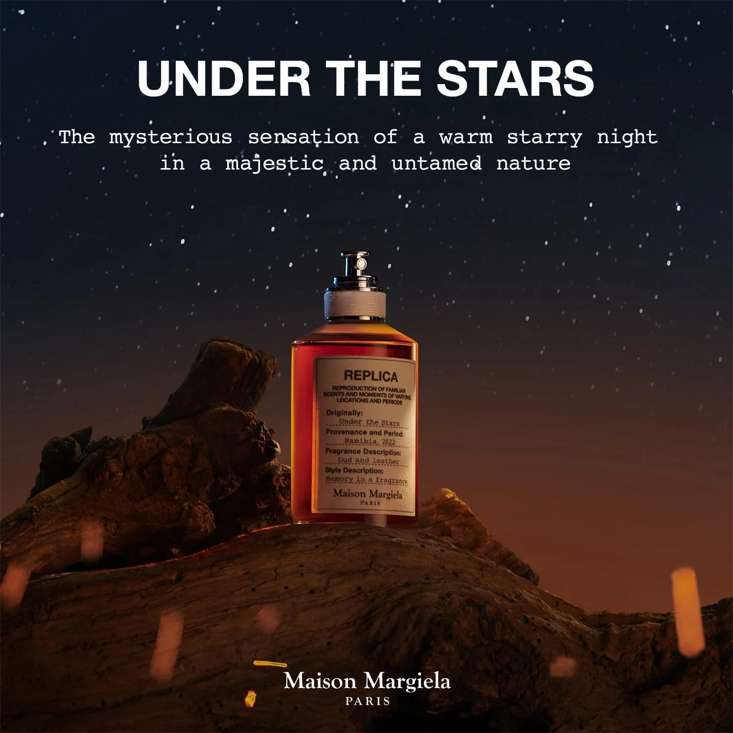 Maison Margiela - Replica - Under the Stars ادو تویلت - رایحه گرم و تند - با فلفل سیاه، چوب سدر و آکورد چرم - 30 میلی لیتر Maison Margiela - Replica - Under the Stars ادو تویلت - رایحه گرم و تند - با فلفل سیاه، چوب سدر و آکورد چرم - 30 میلی لیتر