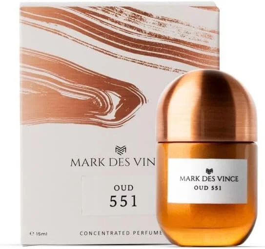 عطر کنسانتره 15 میلی لیتری M MARK DES VINCE مدل (عود 551) مناسب برای آقایان و بانوان