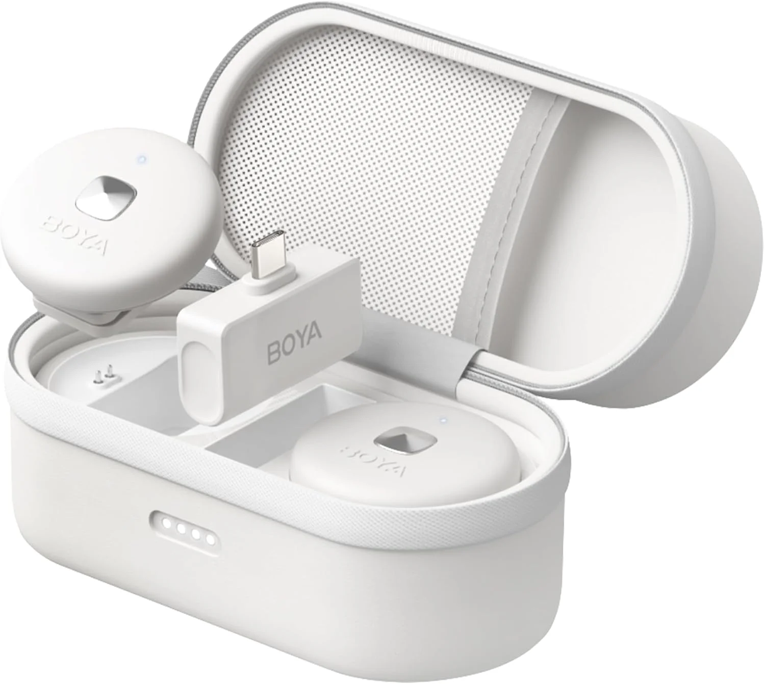 میکروفون یقه ای بی سیم BOYA Omic-U-W برای آیفون 15، اندروید، USB C، کامپیوتر، لپ تاپ، تلفن، حذف نویز، باتری 15 ساعته، میکروفون بی سیم کوچک برای ضبط ویدیو، ولاگ و پخش زنده