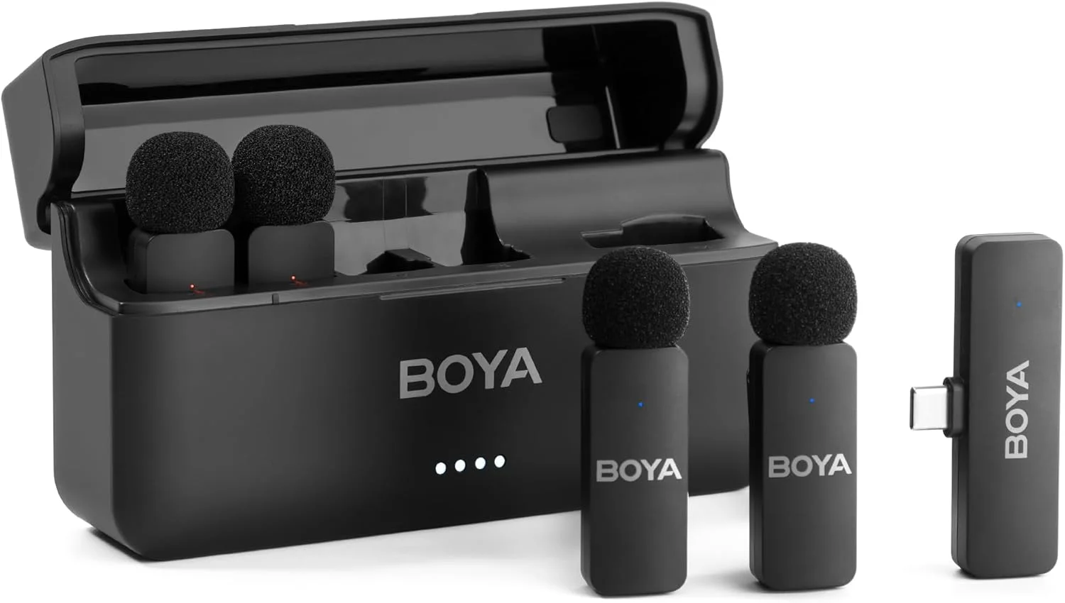 میکروفون یقه ای بی سیم BOYA BY-V4U برای آیفون 15، گوشی های اندروید، گوشی های تایپ C، میکروفون کوچک گیره ای برای ضبط ویدیو، پادکست، مصاحبه، استریمینگ، ولاگ، یوتیوب