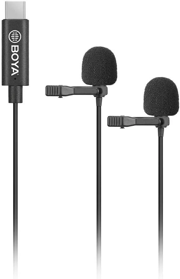 BOYA BY-M3D - Digital Dual Lavalier Microphones, Black