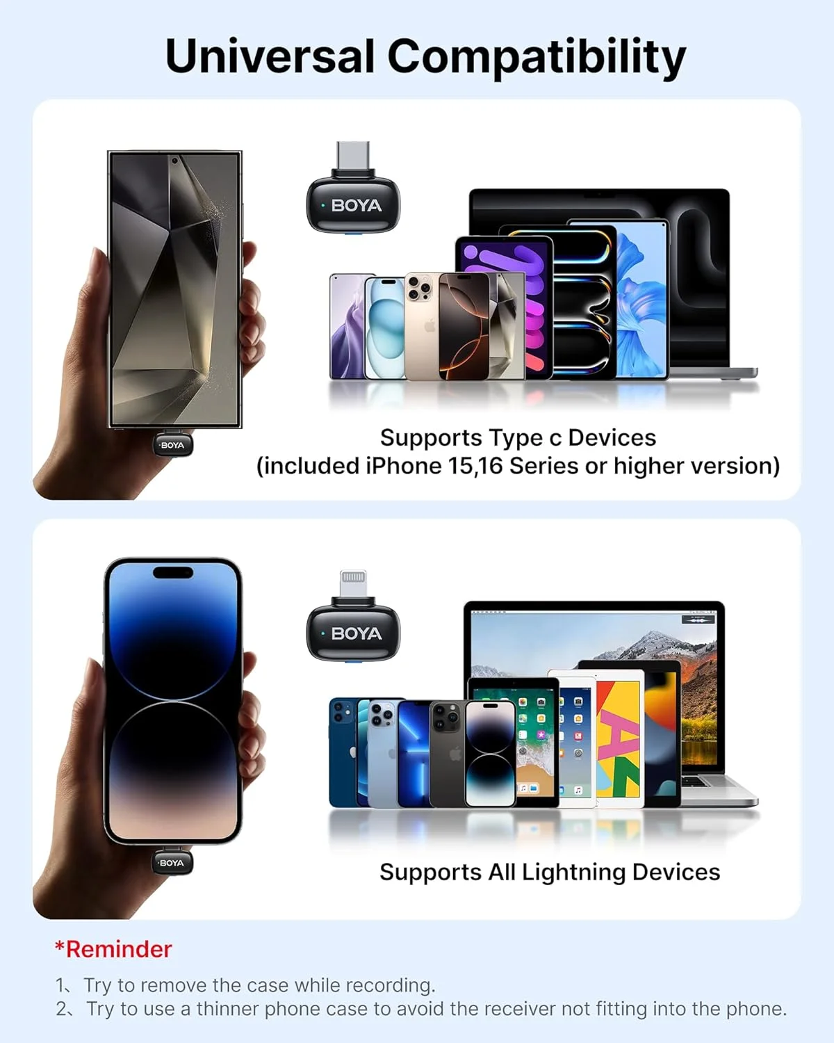 میکروفون بیسیم کوچک BOYA برای آیفون، اندروید، 5G فوق سبک، میکروفون یقهای بیسیم، تغییر دهنده صدای هوش مصنوعی، کاهش نویز هوش مصنوعی، میکروفون تلفن یقهای، 30 ساعت استفاده، میکروفون گیرهای با USB-C/Lightning میکروفون بیسیم کوچک BOYA برای آیفون، اندروید، 5G فوق سبک، میکروفون یقهای بیسیم، تغییر دهنده صدای هوش مصنوعی، کاهش نویز هوش مصنوعی، میکروفون تلفن یقهای، 30 ساعت استفاده، میکروفون گیرهای با USB-C/Lightning
