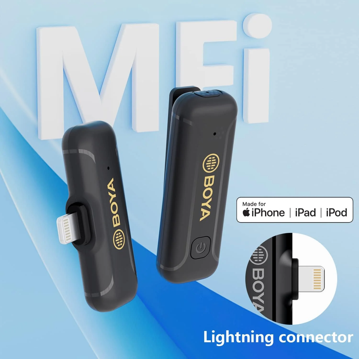 میکروفون یقه ای بی سیم BOYA مدل BY-WM3T2 D1 مناسب آیفون، سیستم میکروفون یقه ای برای دستگاه های iOS، تبلت ها، آیپد، آیفون 12، 11، x، 8 برای پخش زنده، پادکست، مصاحبه، AUX، USB میکروفون یقه ای بی سیم BOYA مدل BY-WM3T2 D1 مناسب آیفون، سیستم میکروفون یقه ای برای دستگاه های iOS، تبلت ها، آیپد، آیفون 12، 11، x، 8 برای پخش زنده، پادکست، مصاحبه، AUX، USB