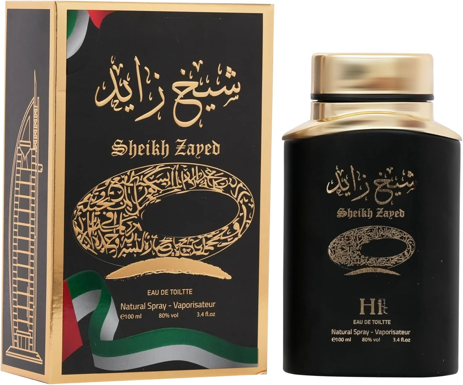 ادکلن شیخ زاید Hi Perfume مناسب آقایان و بانوان ۱۰۰ میل مشکی