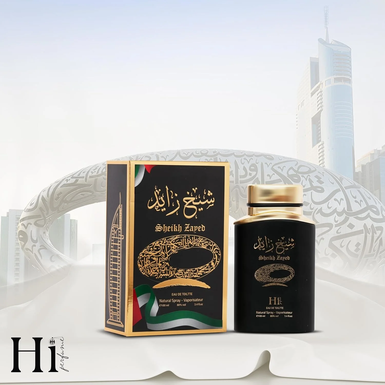 ادکلن شیخ زاید Hi Perfume مناسب آقایان و بانوان ۱۰۰ میل مشکی