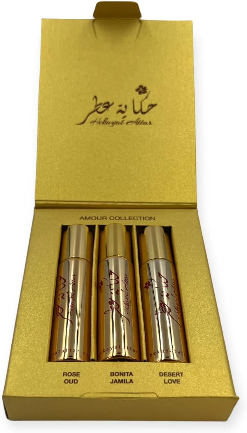 ست کشف عطر حکایات عطار | مجموعه آمور (رز عود، بونیتا جمیلا و عشق صحرا) 3 عدد 10 میلی لیتر