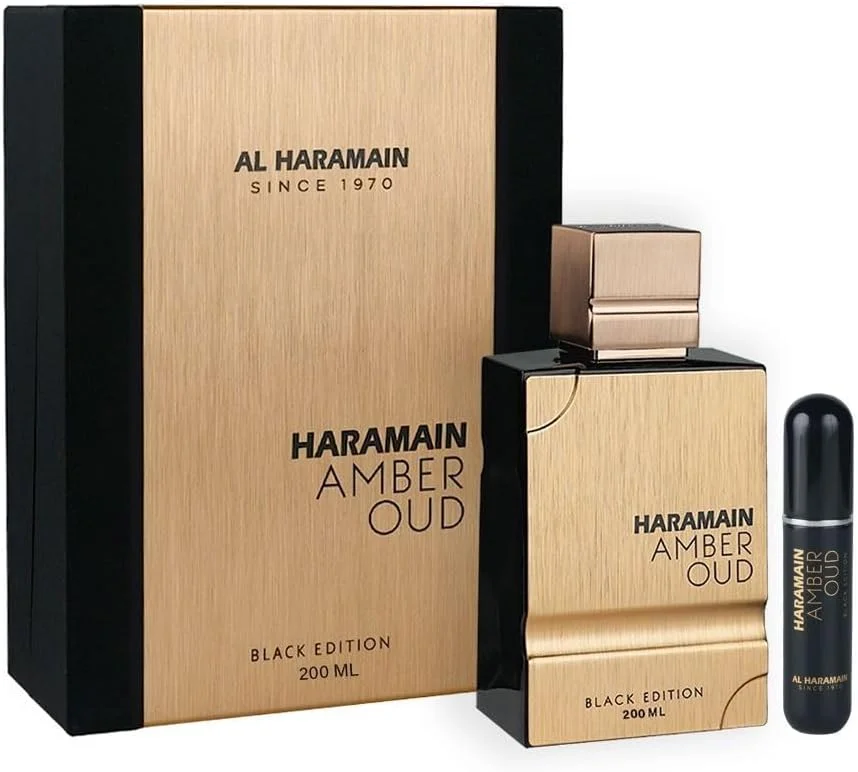 ادکلن حرمین عنبر عود بلک ادیشن ادو پرفیوم - اسپری عطر 200 میلی لیتری | رایحه ای ماندگار و унисекс با چرم، عنبر و عود | رایحه چوبی شرقی برای آقایان و بانوان | ادکلن حرمین عنبر عود بلک ادیشن ادو پرفیوم - اسپری عطر 200 میلی لیتری | رایحه ای ماندگار و унисекс با چرم، عنبر و عود | رایحه چوبی شرقی برای آقایان و بانوان |